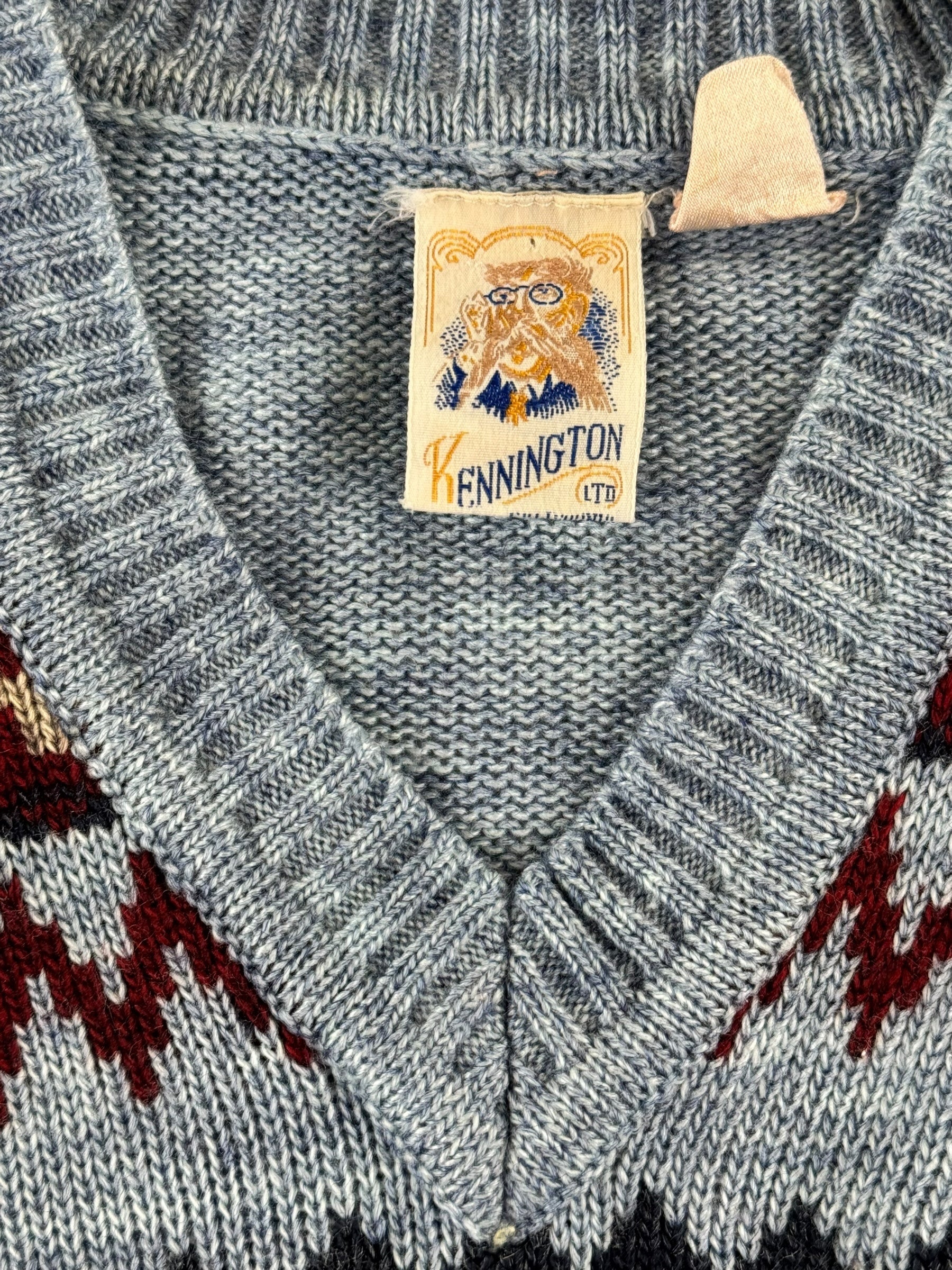 Tag view of 1980s Kennington V Neck Sweater M