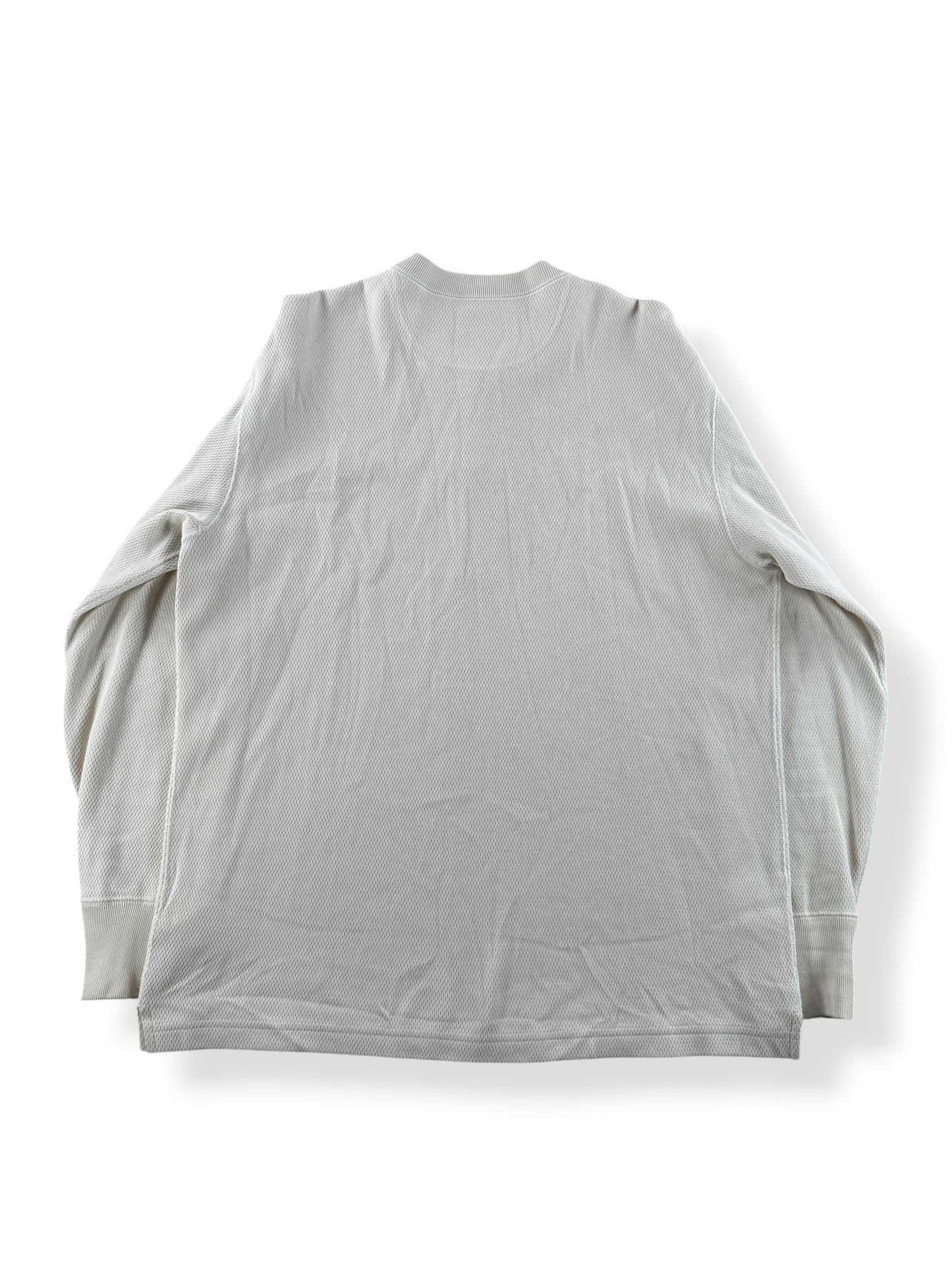 Back of Filson Sand Waffle Knit Henley SZ L
