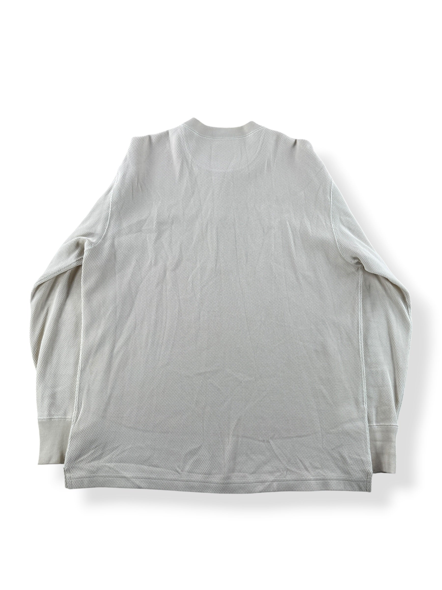 Back of Filson Sand Waffle Knit Henley SZ L