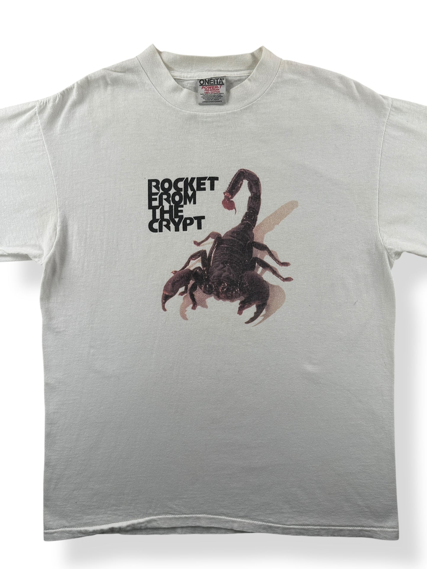 Front Close of Vintage Rocket From The Crypt Scream Dracula Scream Tee SZ L
