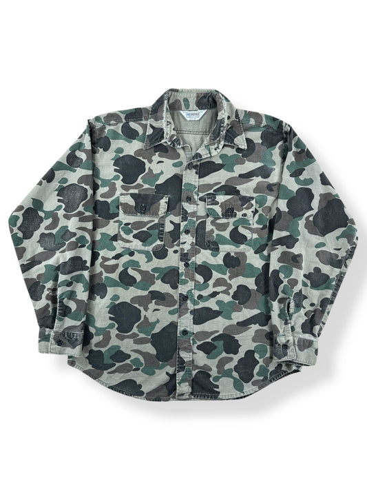 Front of Vintage 5 Brother Camo Chamois Shirt SZ L