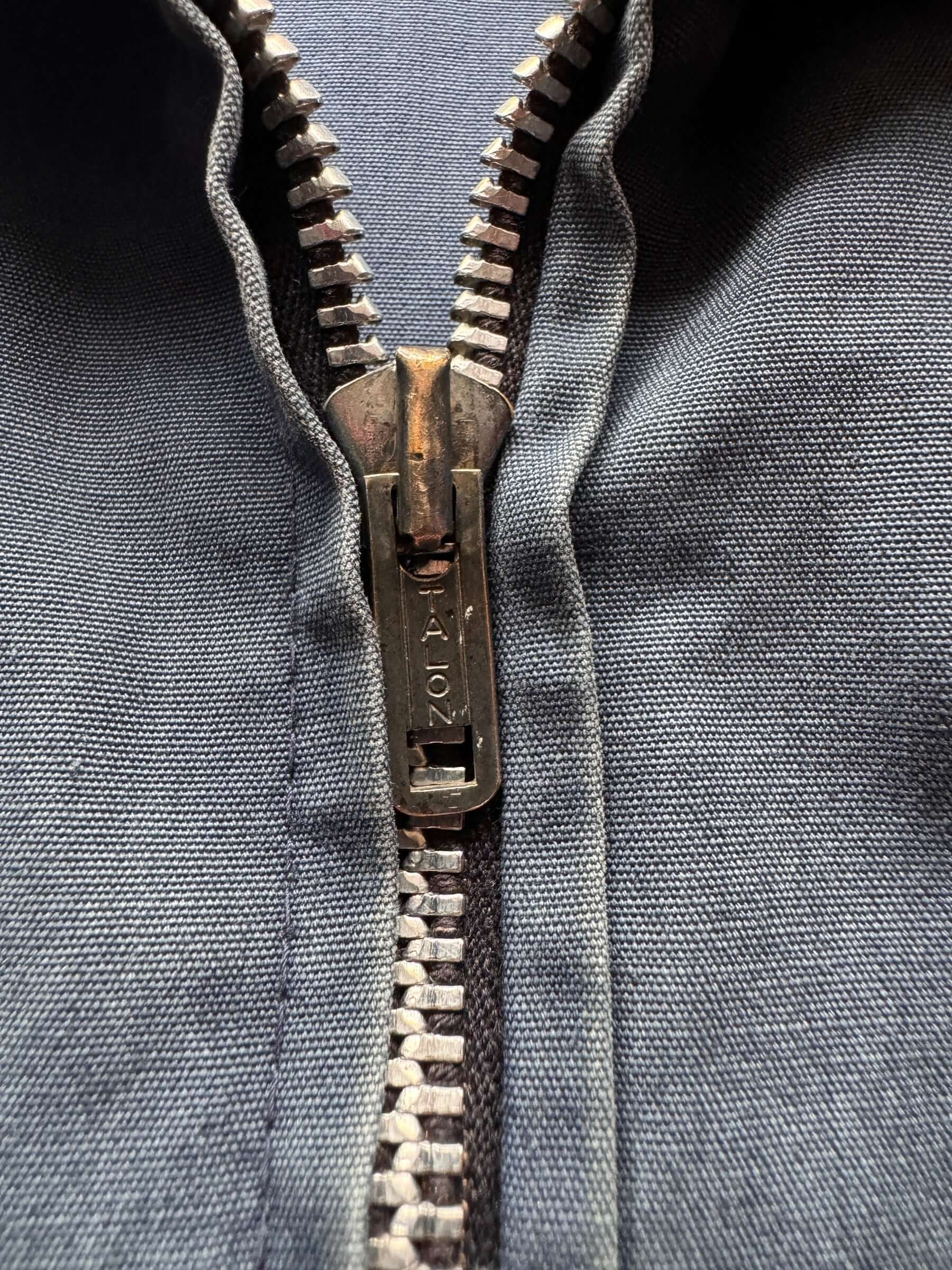 Talon Zip on Vintage Dan River 68 Trojans Jacket SZ S AS IS