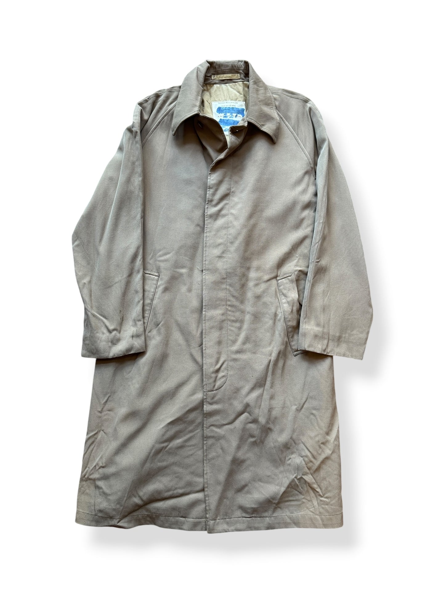 Front of Vintage Wool Gabardine Trench Coat SZ L