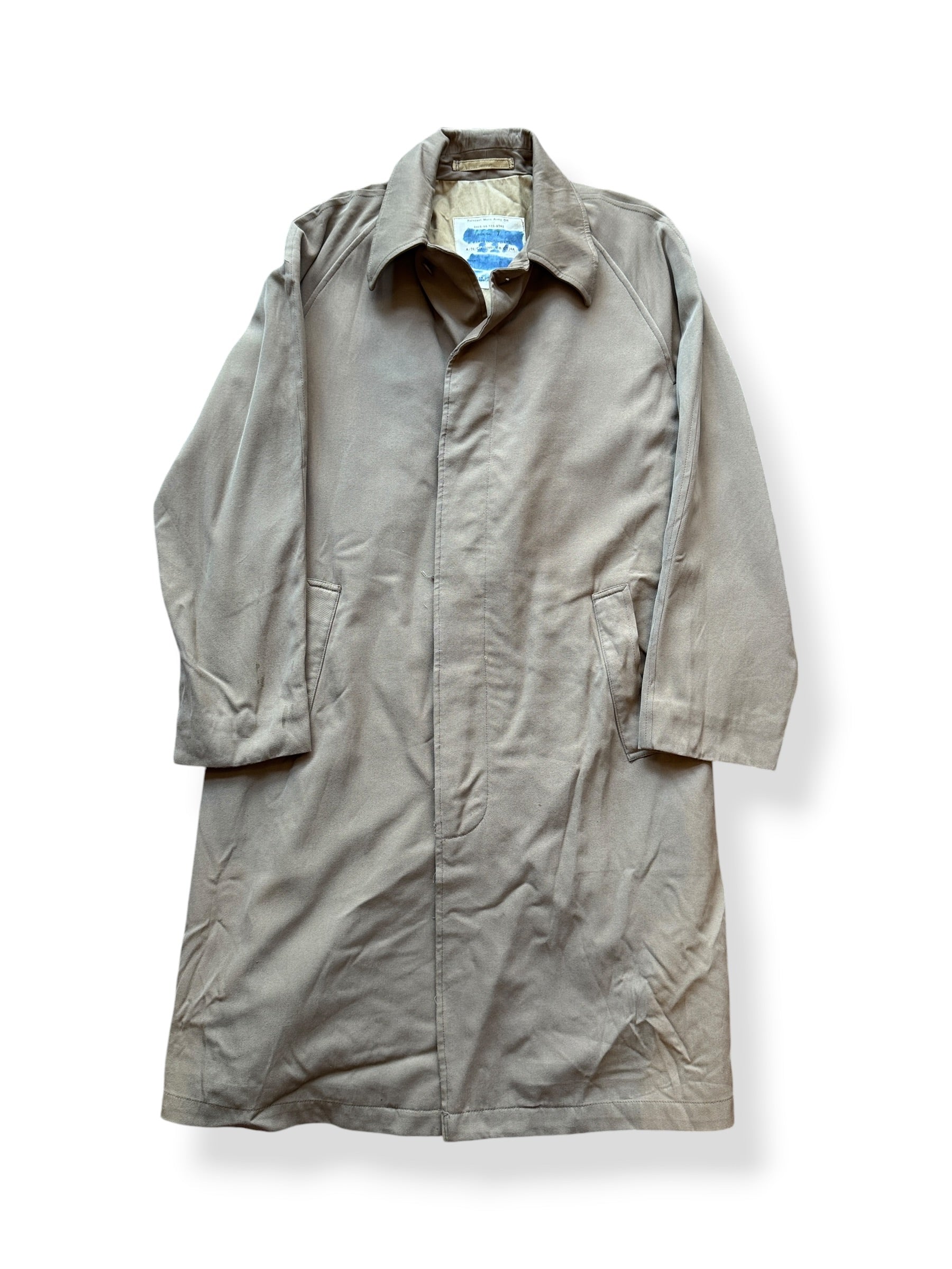 Front of Vintage Wool Gabardine Trench Coat SZ L