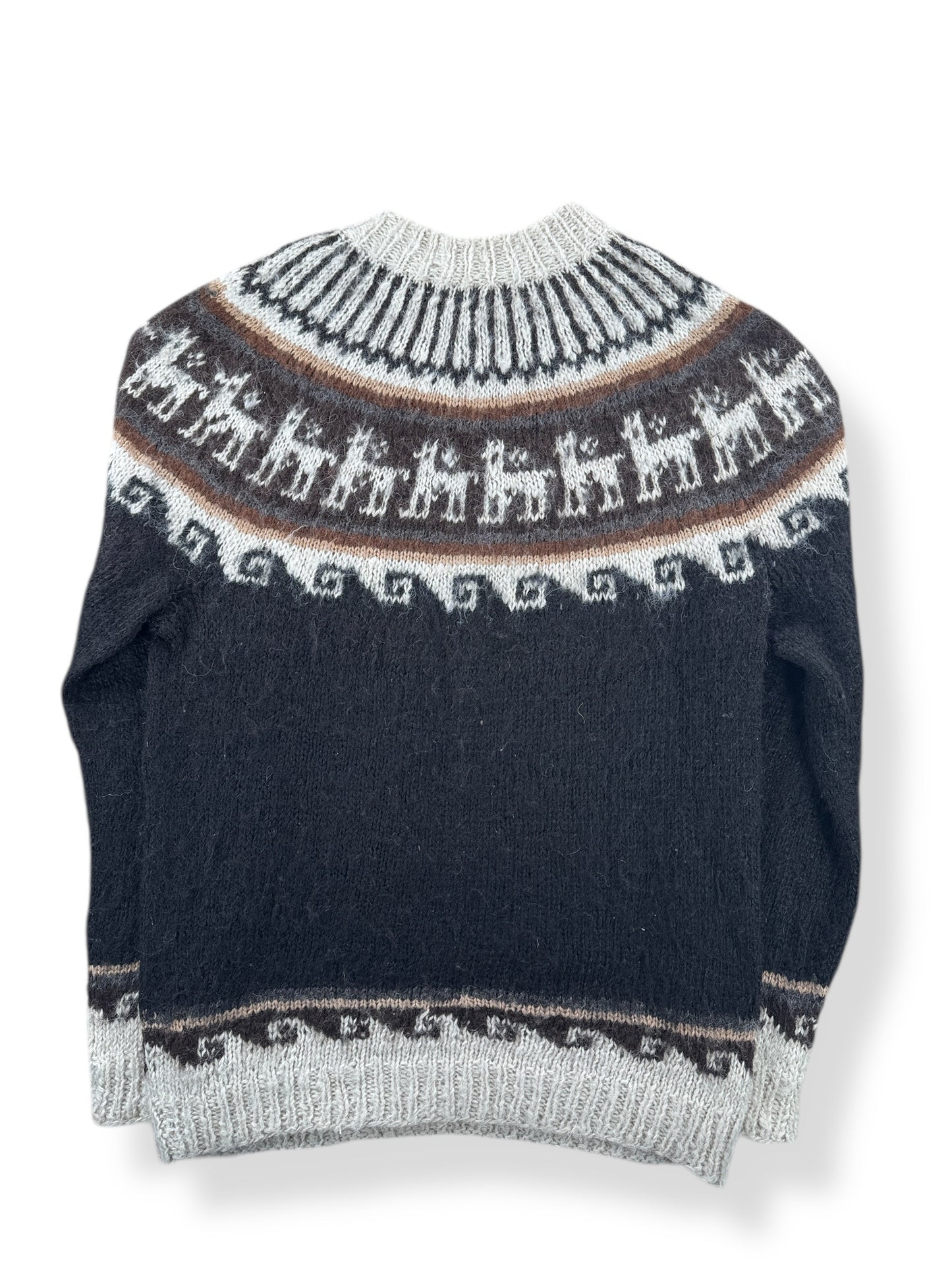 Back of Vintage Fair Isle Alpaca Wool Sweater SZ L