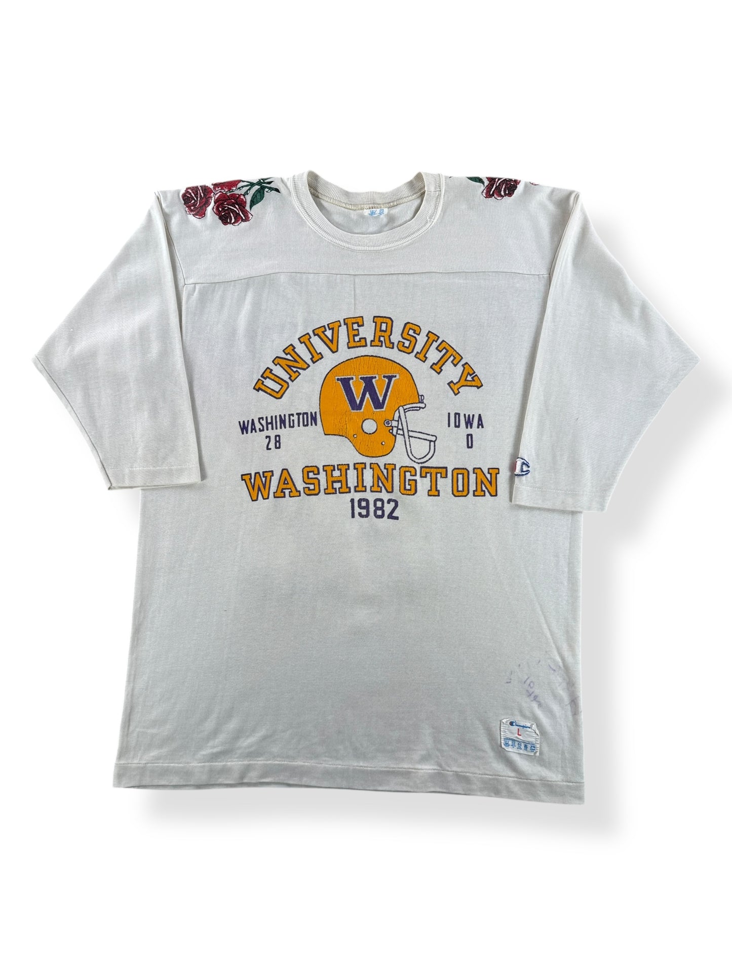 Front of Vintage '82 Huskies Rose Bowl Champion Durene SZ L