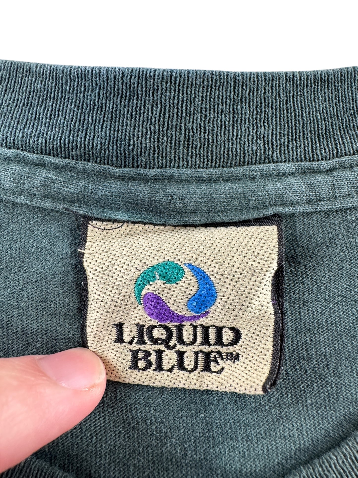 Tag on Vintage Liquid Blue Pink Floyd Tie Dye Tee SZ M