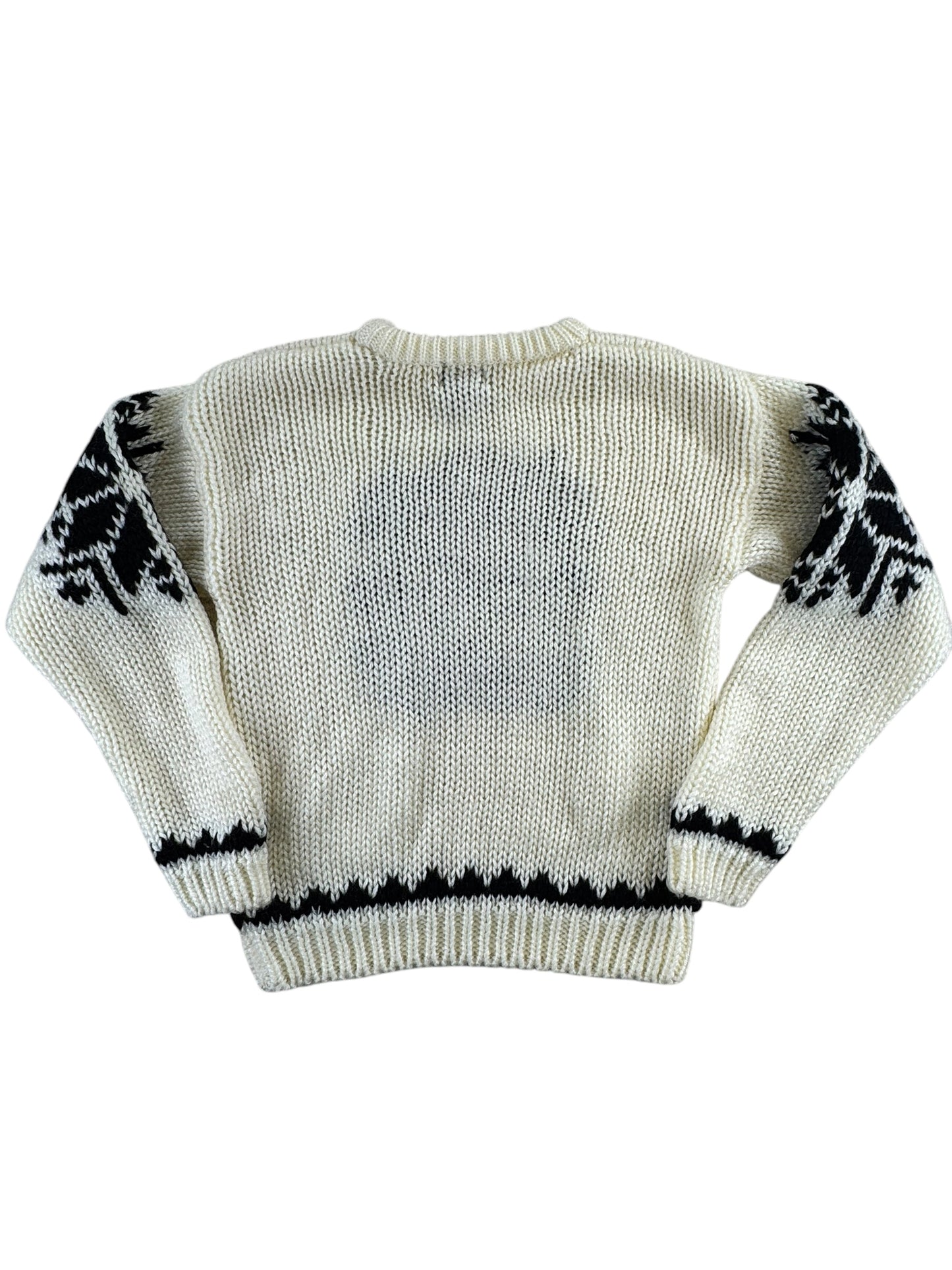 Back view of 1980s Snowflake Sweater L