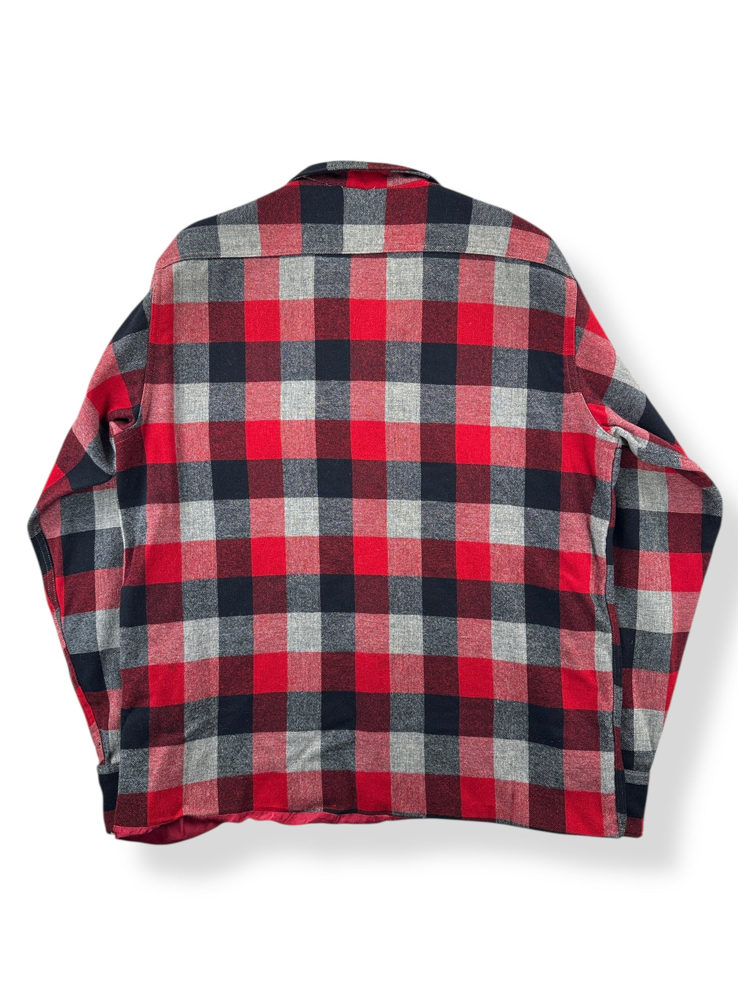 Back of Vintage Town & Country All Wool Button Up Flannel SZ M
