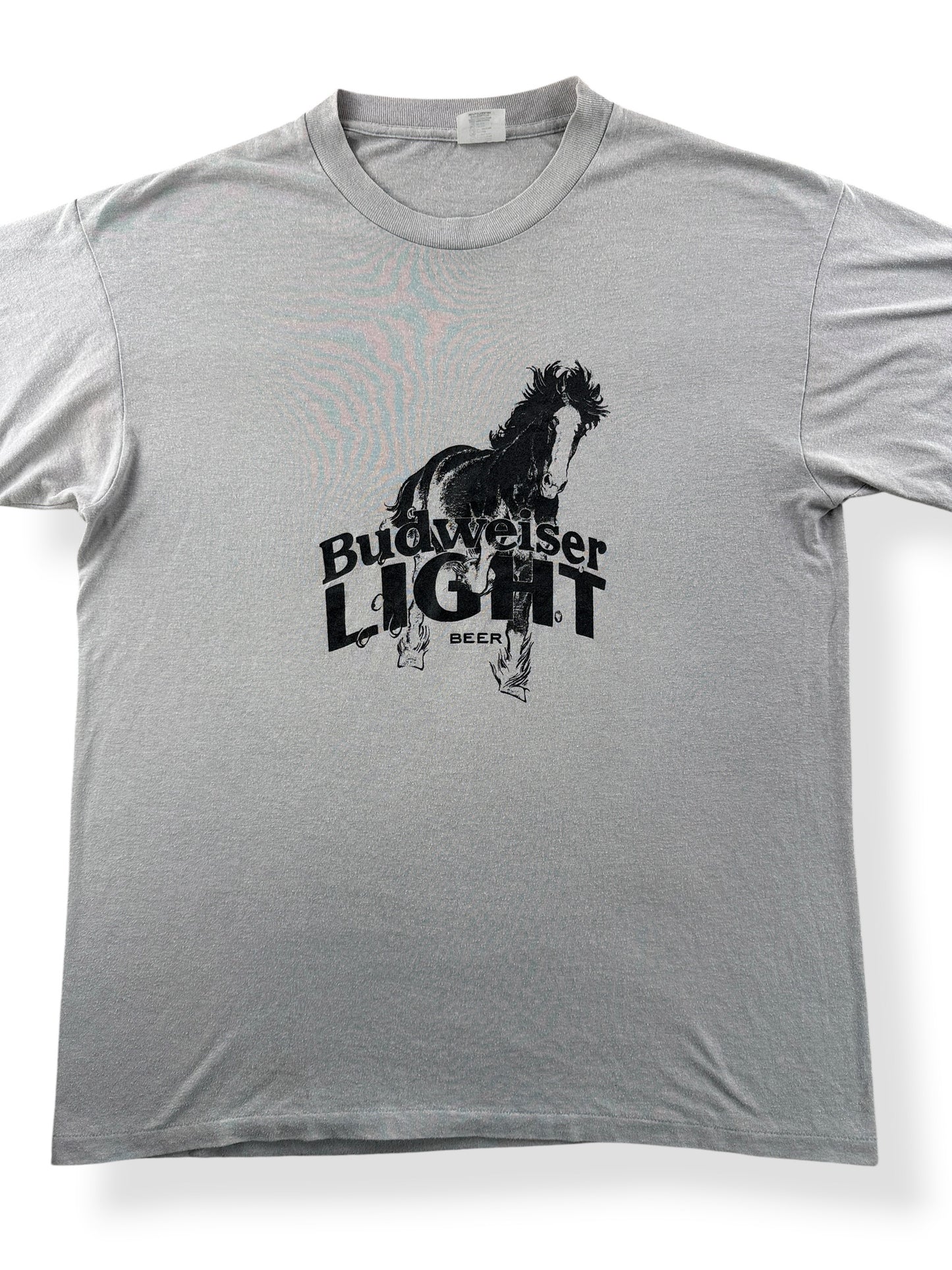 Close-up of Vintage Bud Light Clydesdale Tee SZ XL (Fits L)