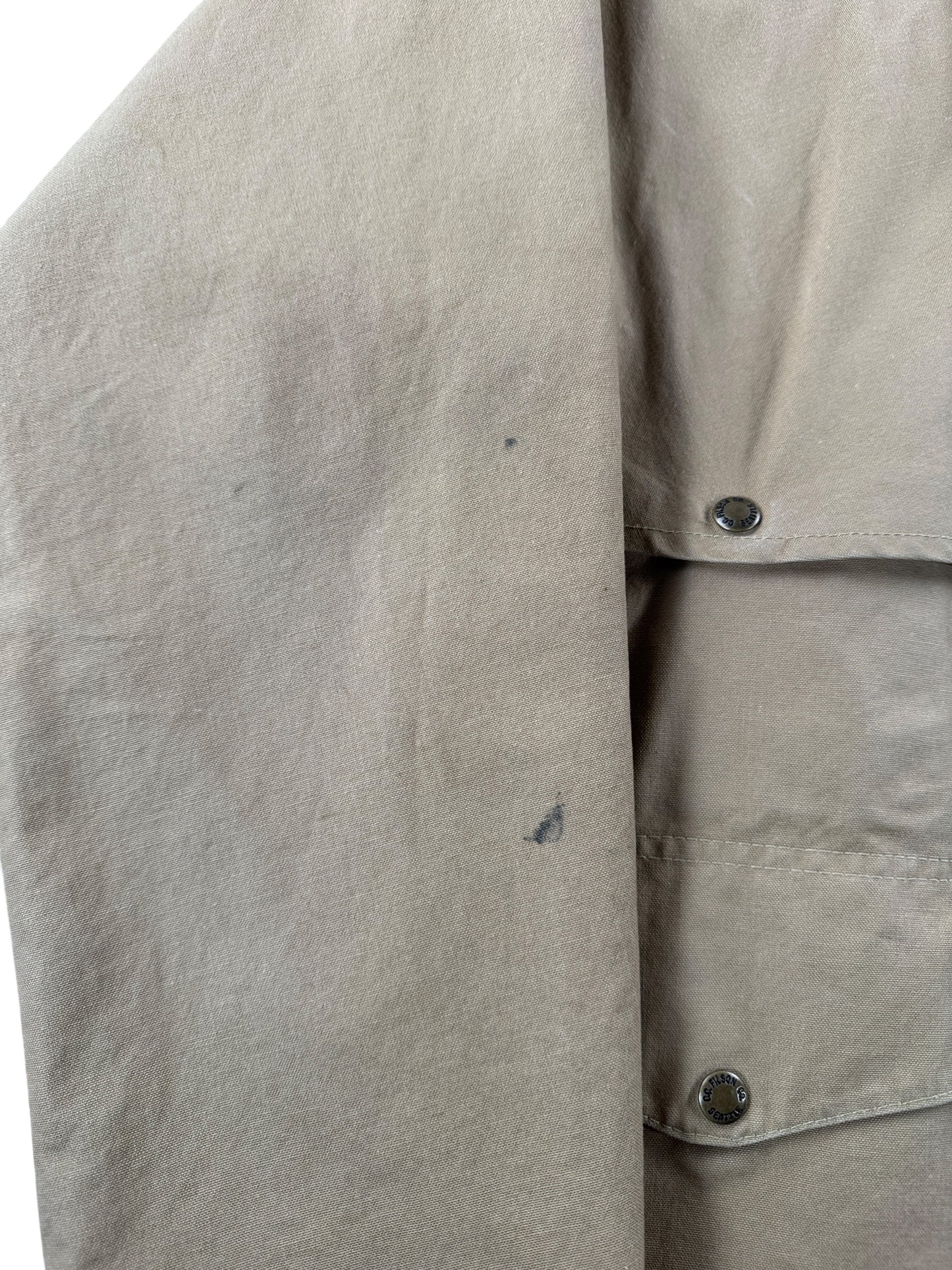 Stains on Vintage Filson Dry Tin Cloth Packer Jacket SZ 44