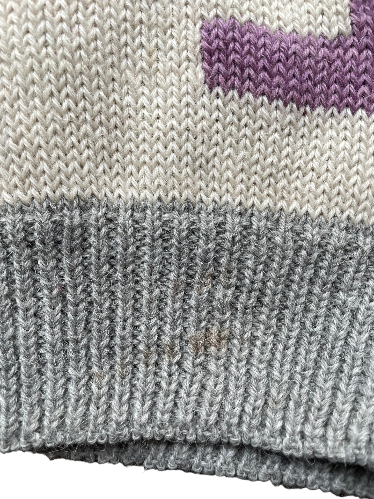 Faint stain along bottom hem Vintage 1980s Geometric Wool Sweater SZ L | Barn Owl Sweaters | Seattle Vintage