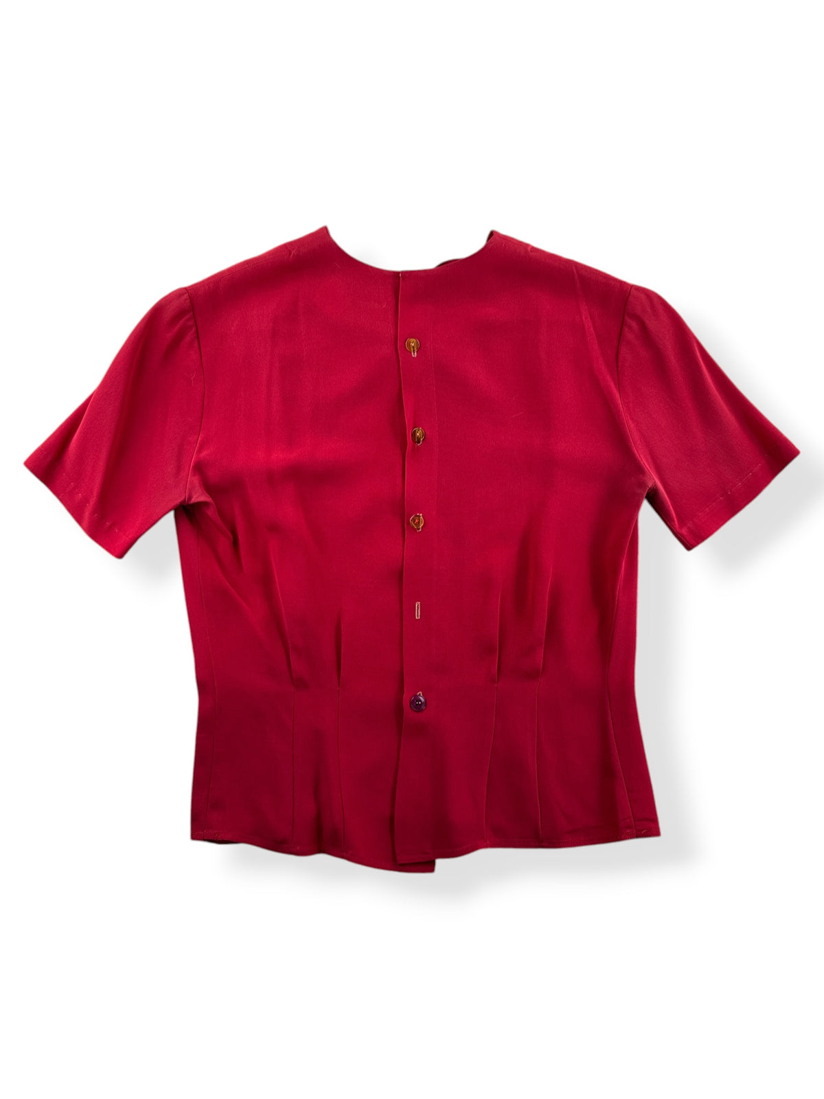 Back of Vintage 40's Rayon Crepe Blouse SZ M/L - AS IS