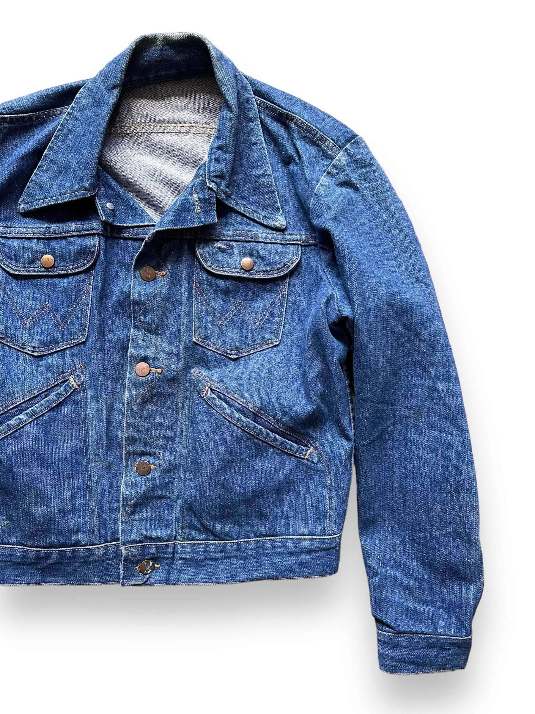 front left of Vintage Wrangler Denim Jacket SZ L | Vintage Denim Seattle