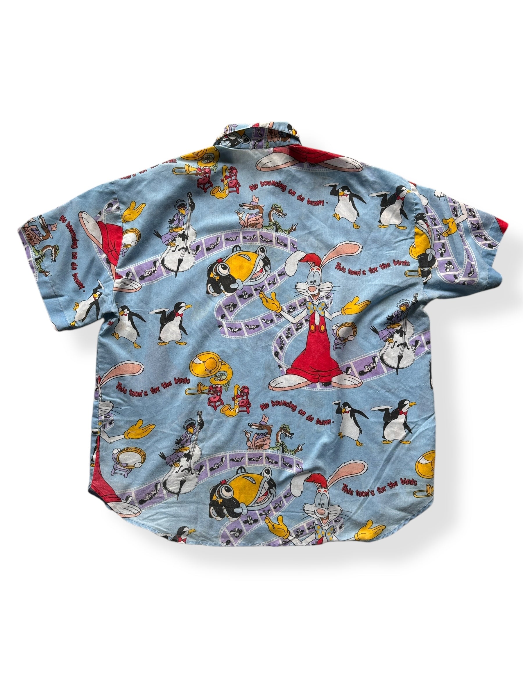 Back of Vintage Roger Rabbit Button Up SZ XXL