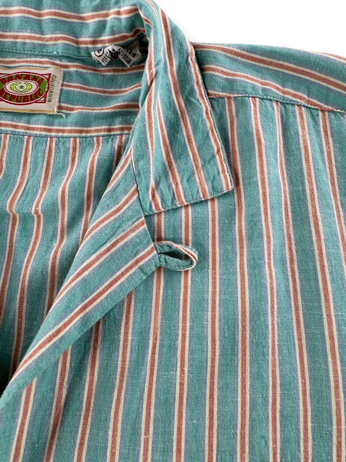 Loop Collar on Vintage Banana Republic Striped Cotton Shirt SZ S