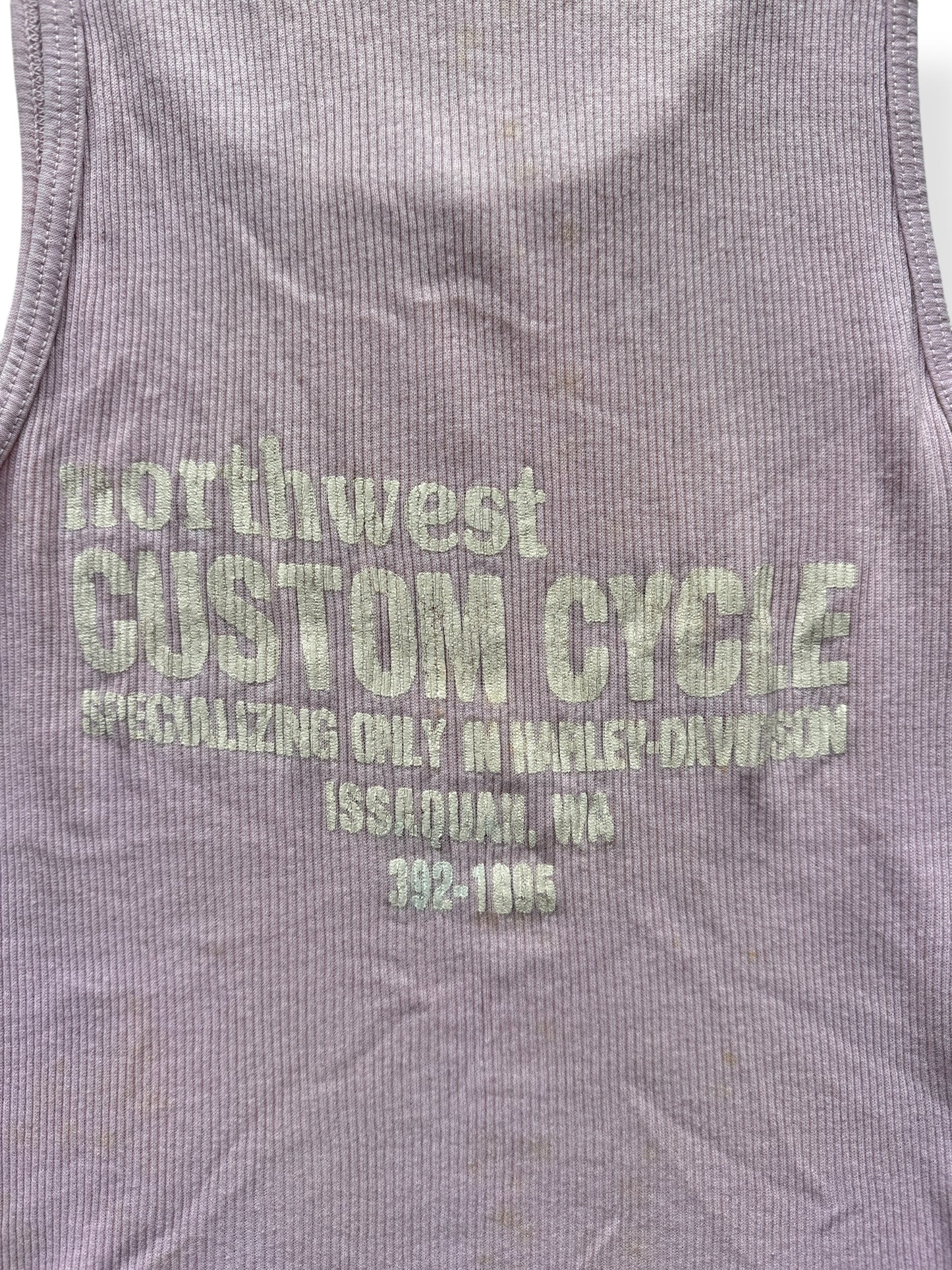 Back Graphic on Vintage Ladies Pink Harley Davidson Tank Top SZ M