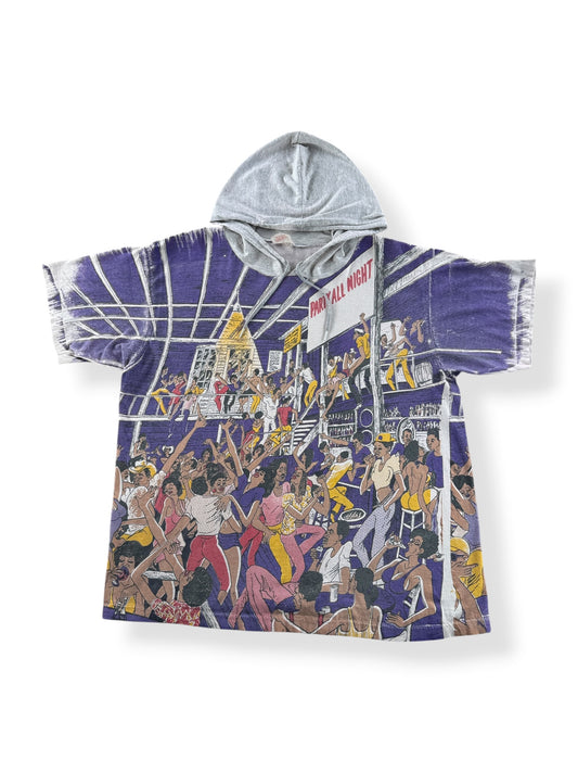 Front of Vintage Sugar Shack Hooded Tee SZ XL