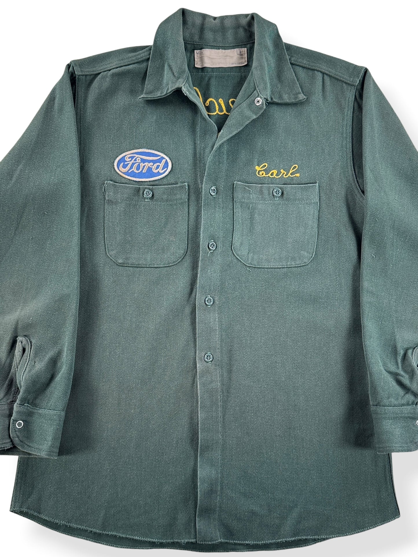 Front Close Up of Vintage Scolnick Brothers English Ford Chainstitch Jacket SZ M