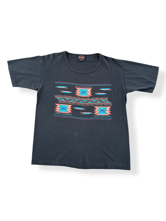Front of Vintage Harley-Davidson Live Free Ride Free Tee SZ L
