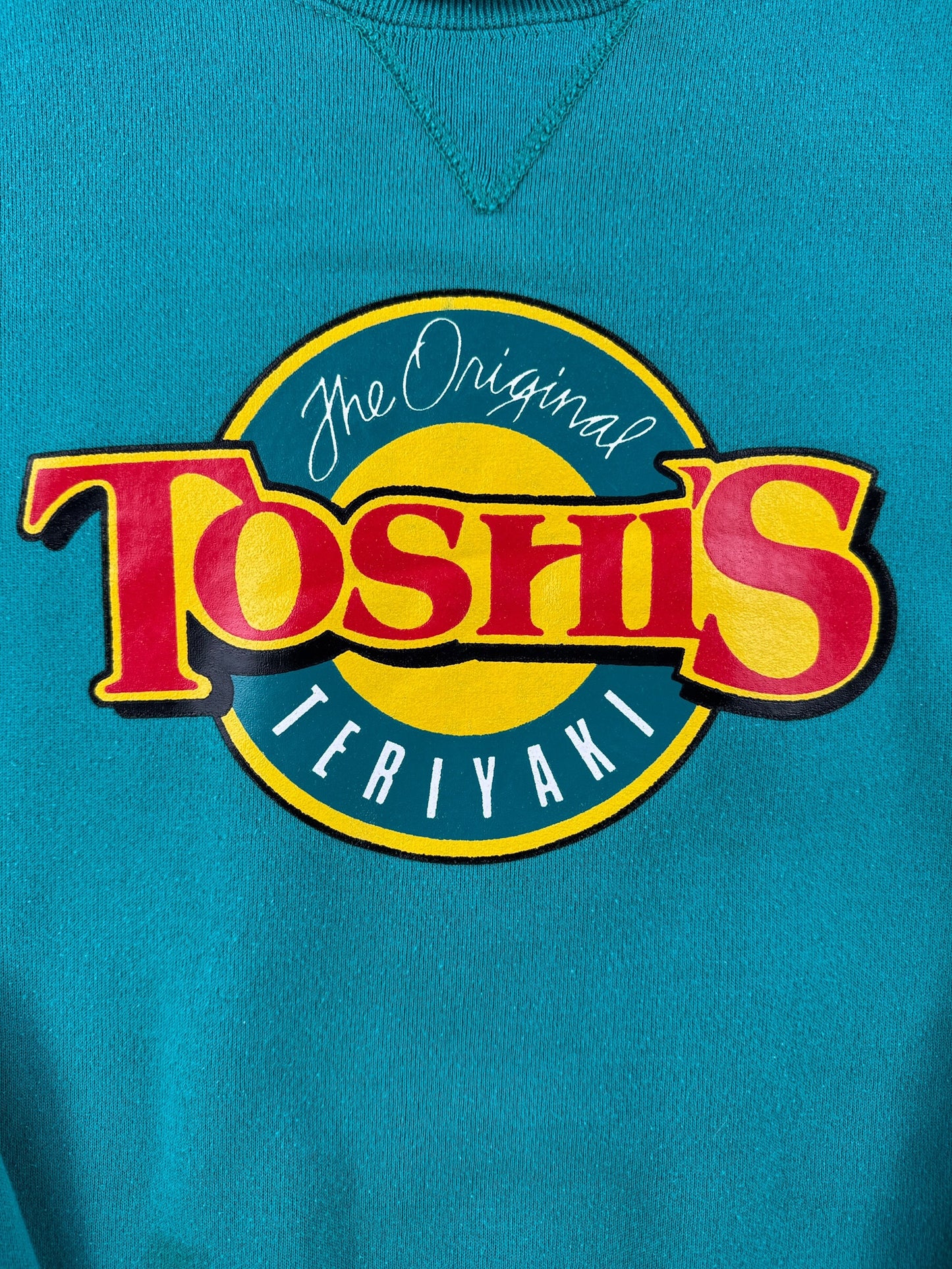 Front graphic on Vintage 90s Toshi's Teriyaki Crewneck SZ L (Fits M)