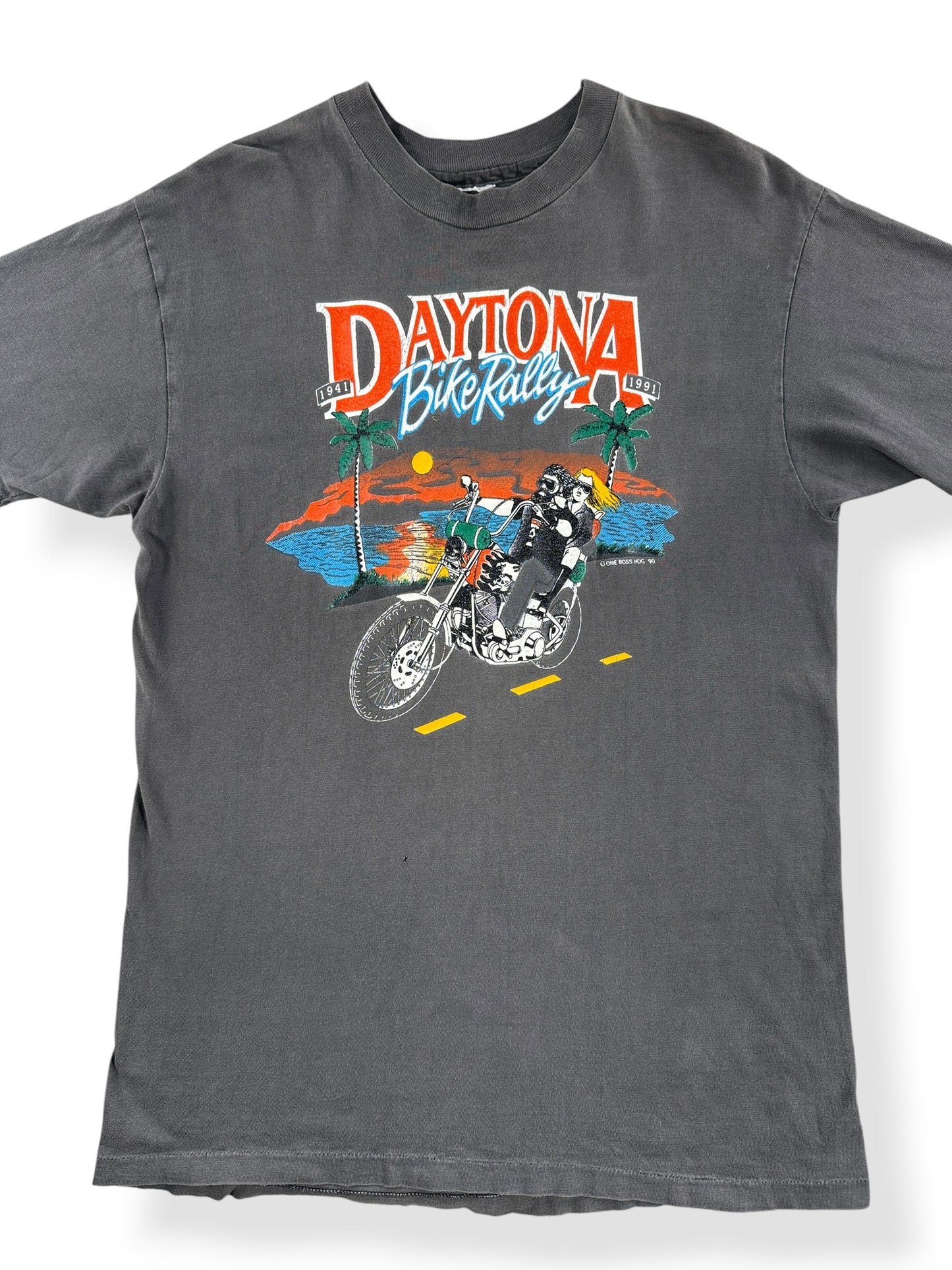 Front Close Up of Vintage Daytona Bike Rally Tee SZ M