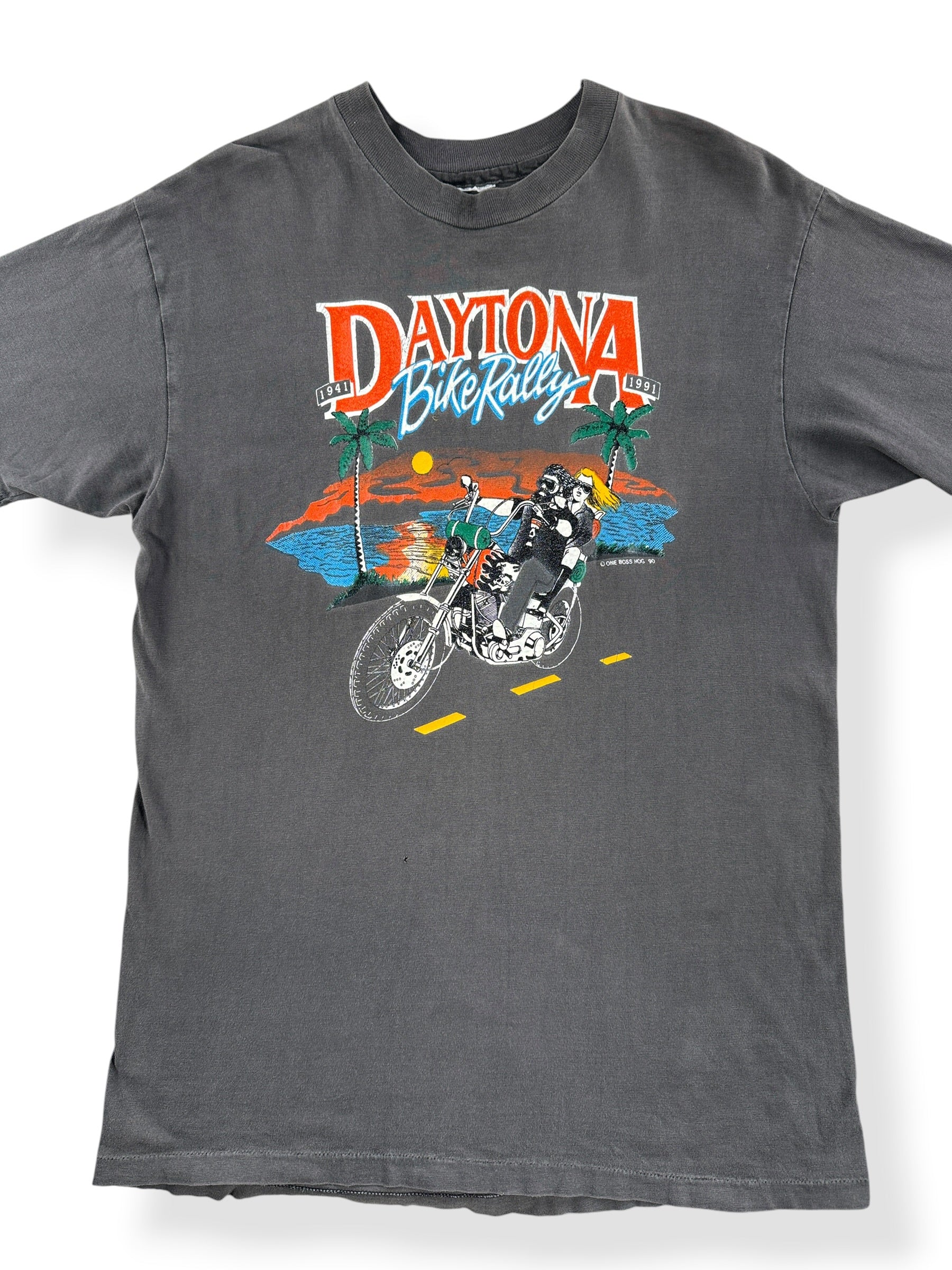 Front Close Up of Vintage Daytona Bike Rally Tee SZ M