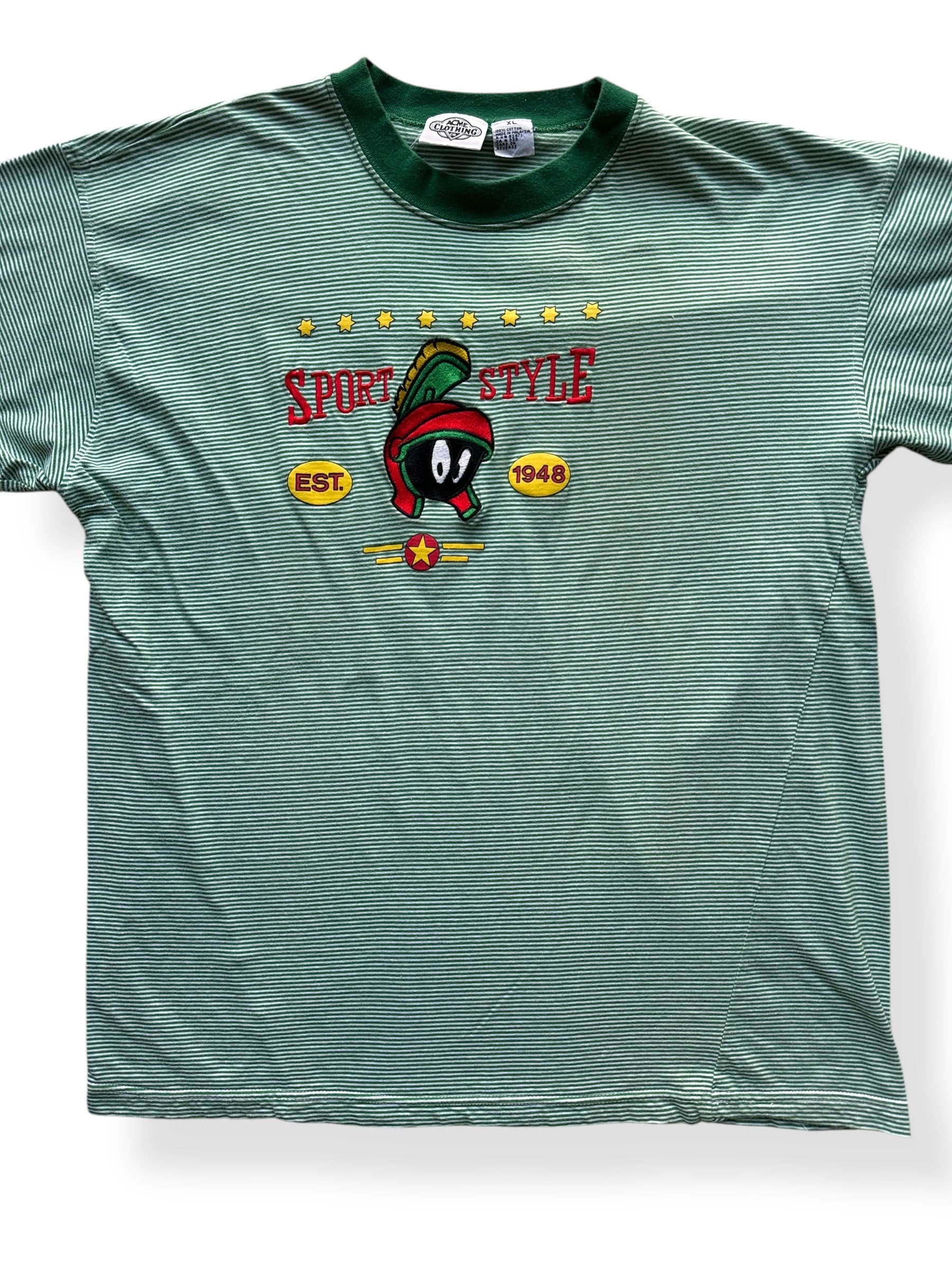 Front Close Up of Vintage Acme Clothing Marvin the Martian Sport Style Tee SZ XL