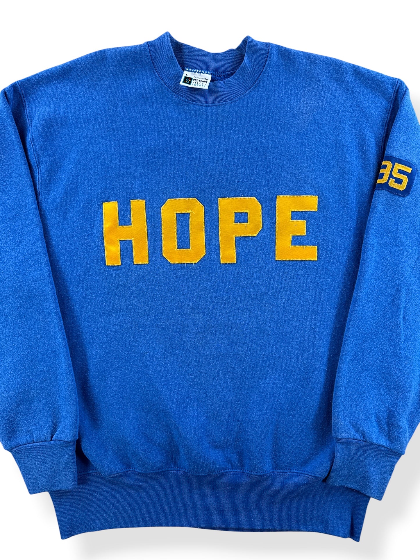 Front Close Up of Vintage Pro Spirit HOPE Crewneck SZ L