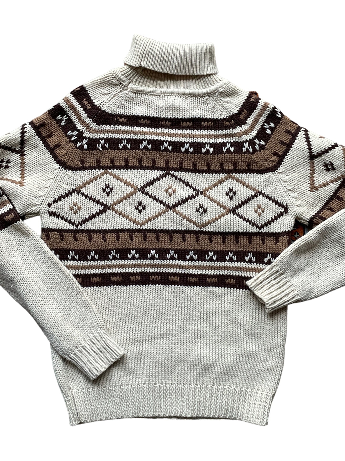 Full back view of Vintage 1970s K-Mart Ski Sweater SZ M | Barn Owl Sweaters | Seattle Vintage