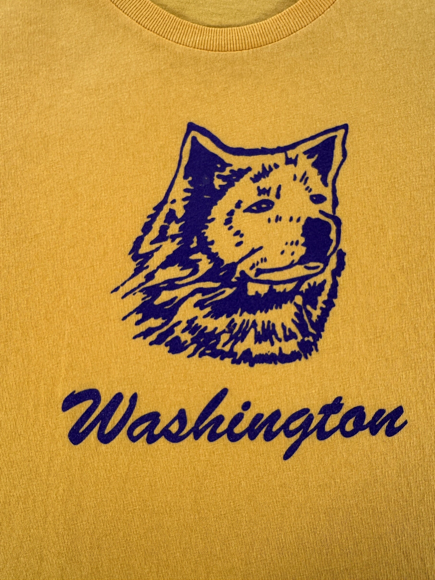 Graphic of Vintage UW Huskies Yellow Tee SZ M