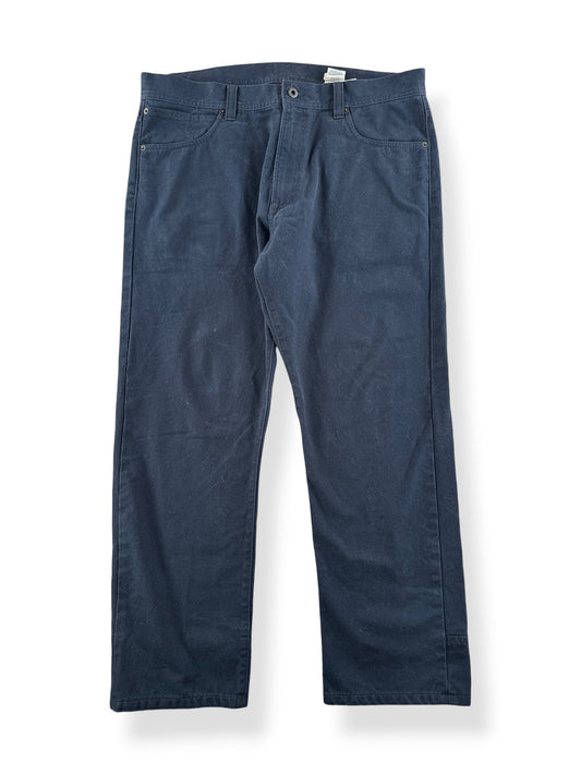 Front of Filson Blue Mussel Dry Tin 5 Pocket Trousers W36 (Fits W38)