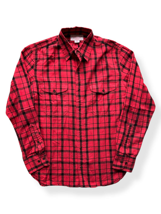 Front of Filson Lightweight Red & Black Cotton Flannel SZ S