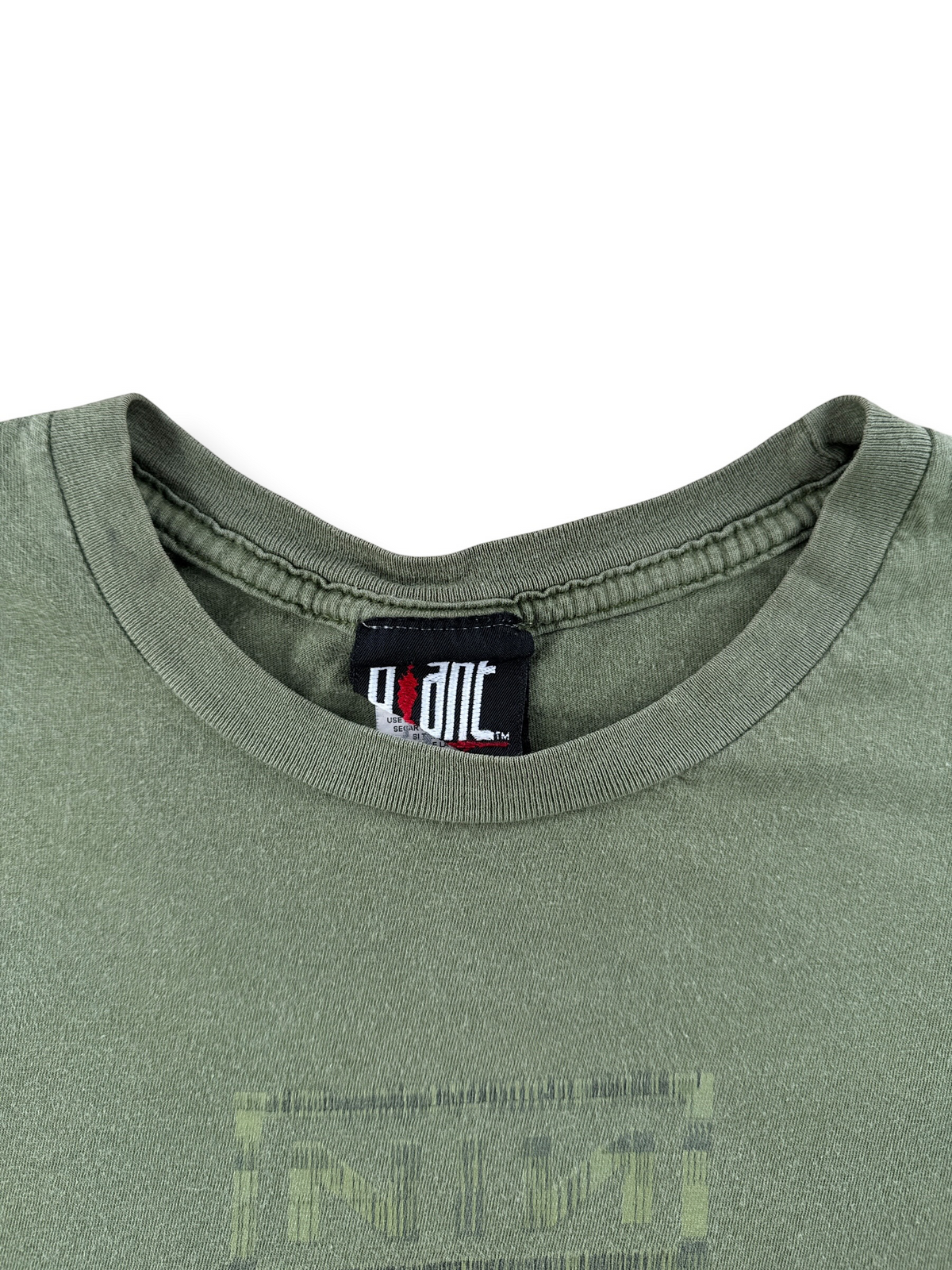 neck of Vintage Nine Inch Nails Giant Tag Tee SZ M
