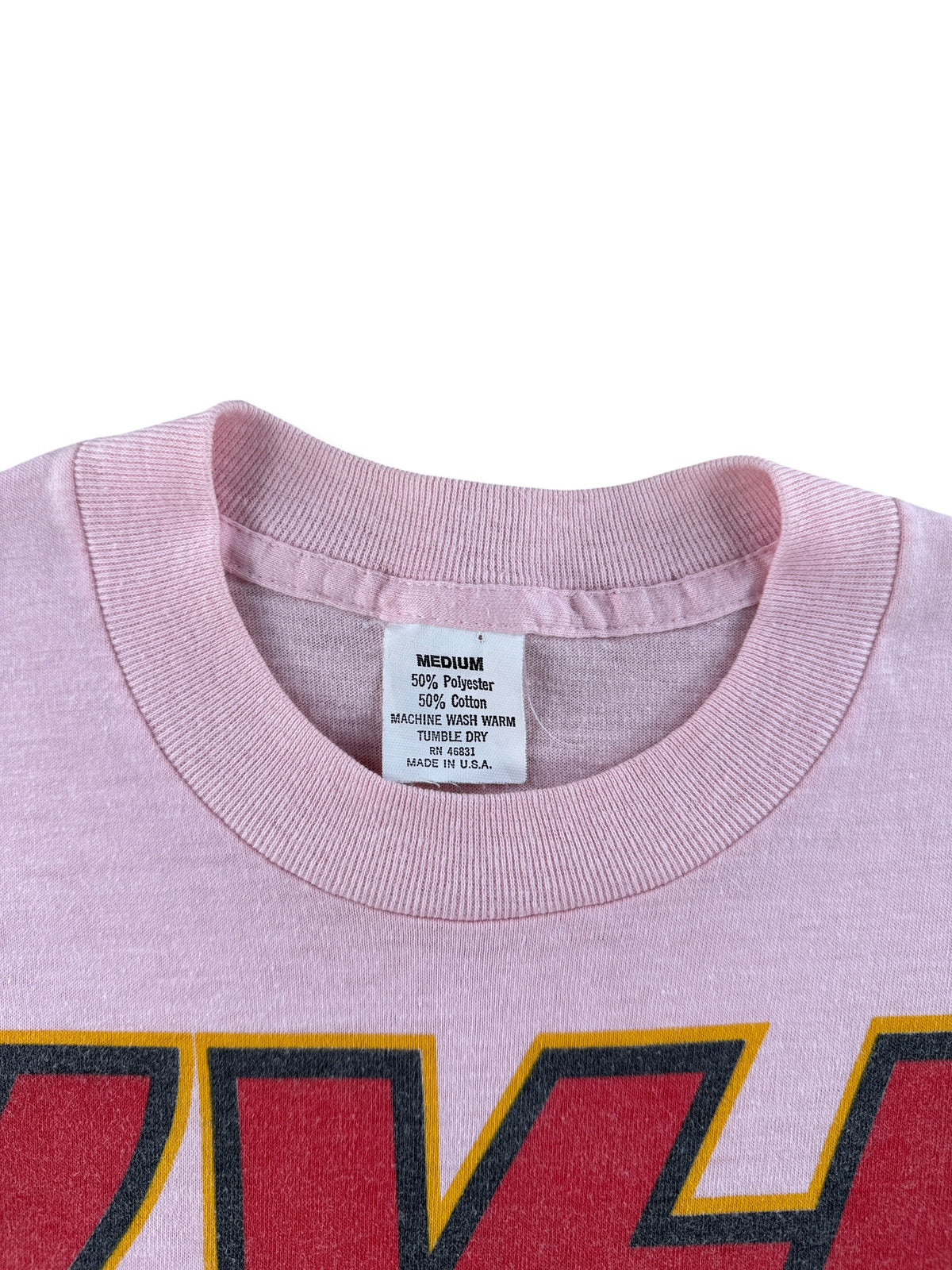 Collar on Vintage 80s Kiss 'Slave Girl' Pink Longsleeve Baby Tee SZ S