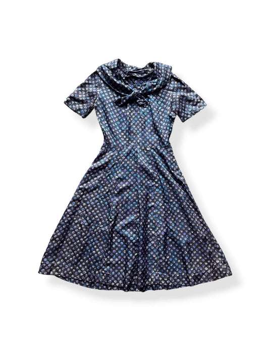Front of Vintage 40s-50s Fit and Flare Polka Dot Dress SZ S