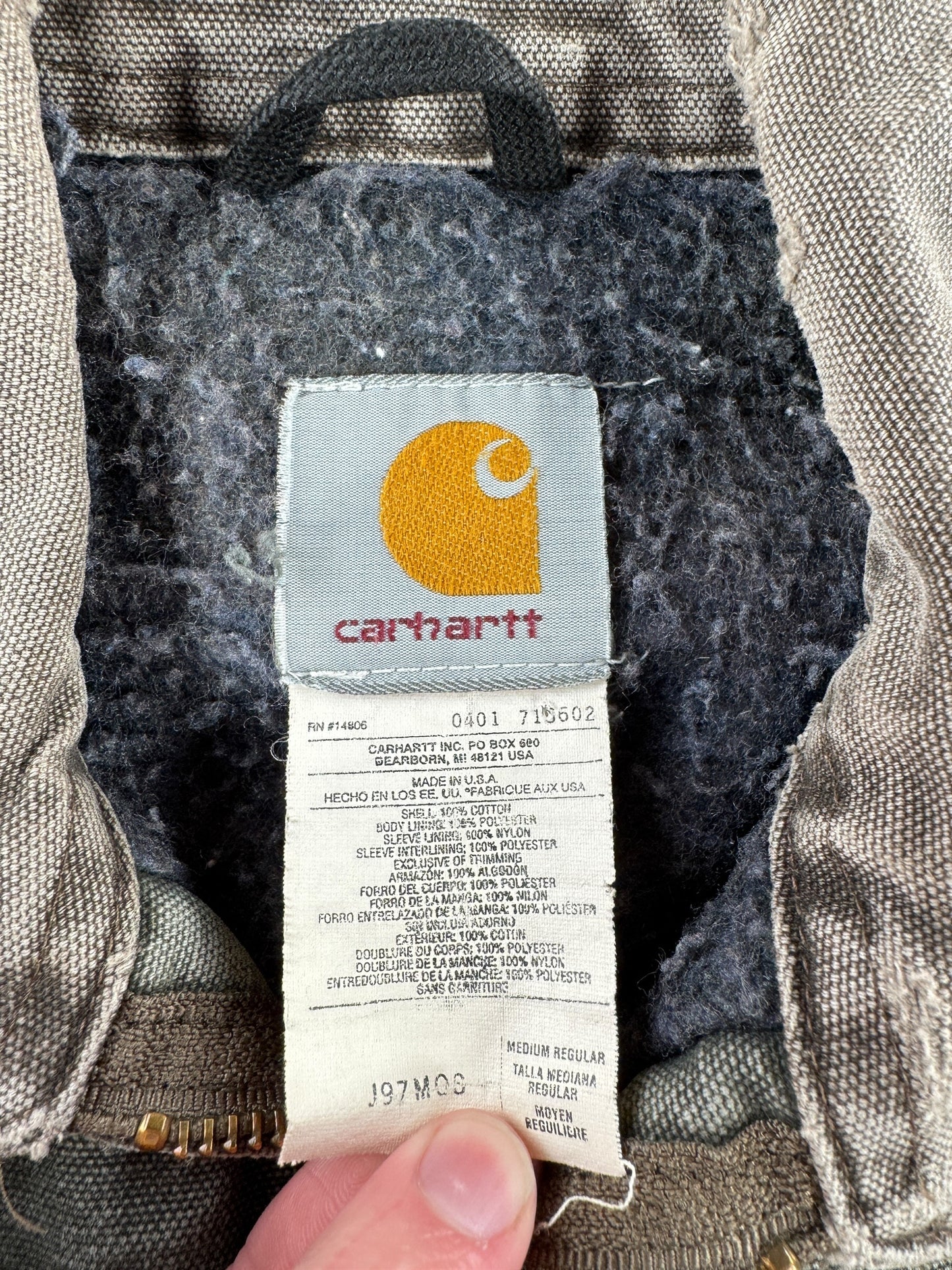 Tag on Vintage Carhartt Detroit Jacket J97 MOS SZ M