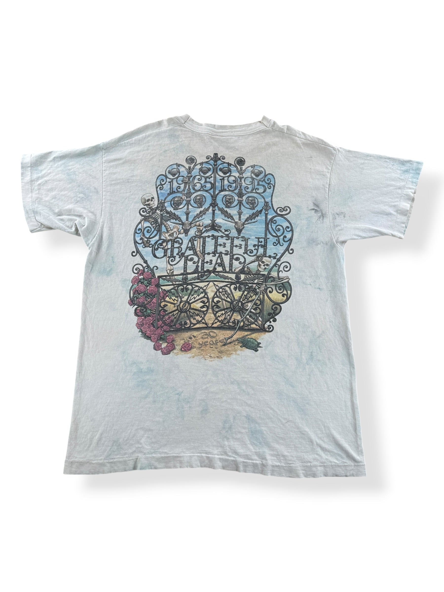 Back of Vintage Grateful Dead 30 Years Bertha Liquid Blue Tee SZ XL
