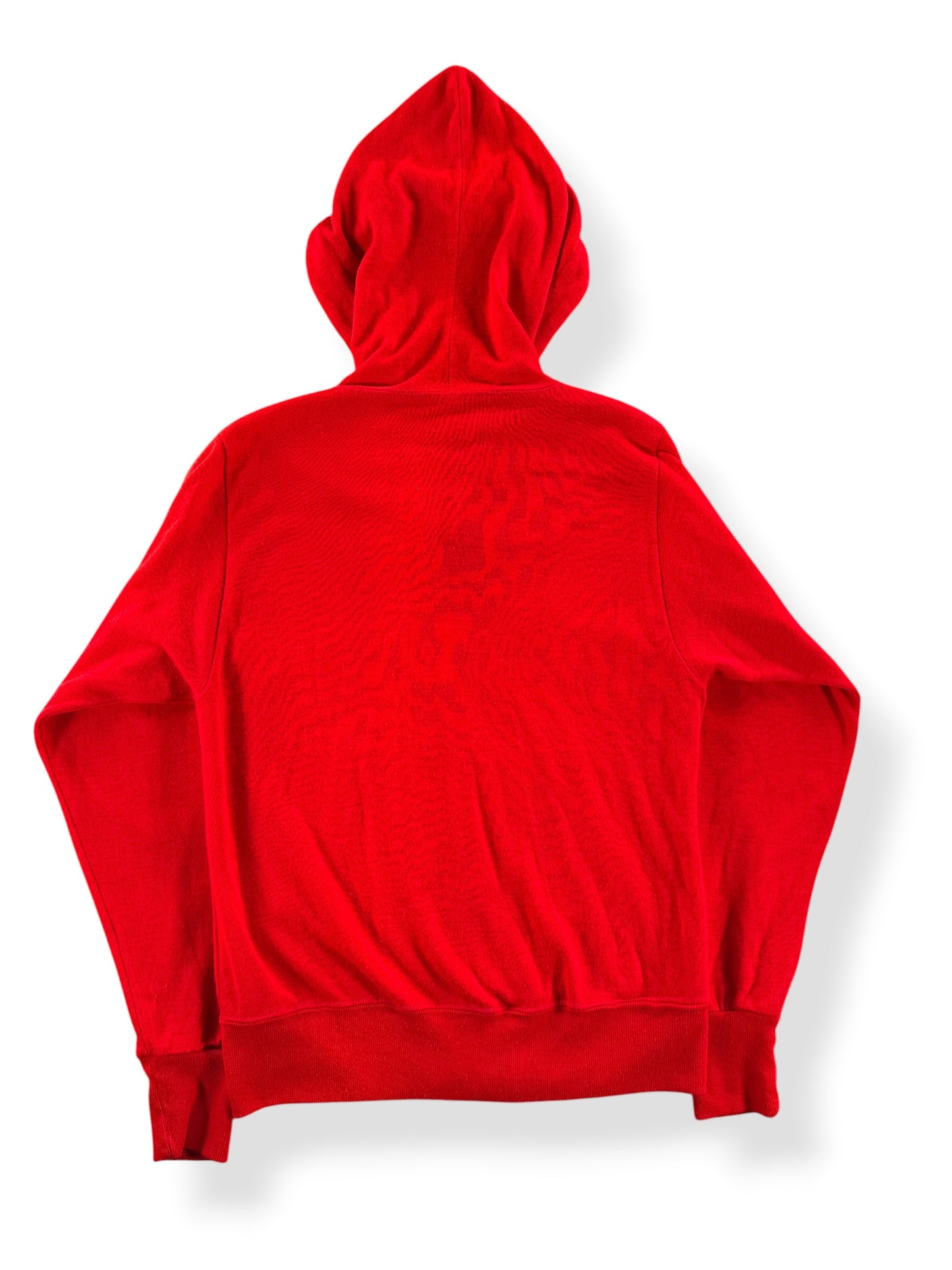Back of Vintage Red Zip Up Hoodie SZ XS