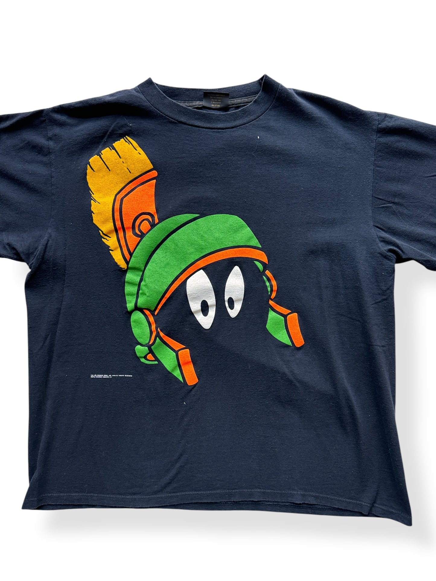 Front Close Up of Vintage Marvin the Martian Changes Tee SZ XL