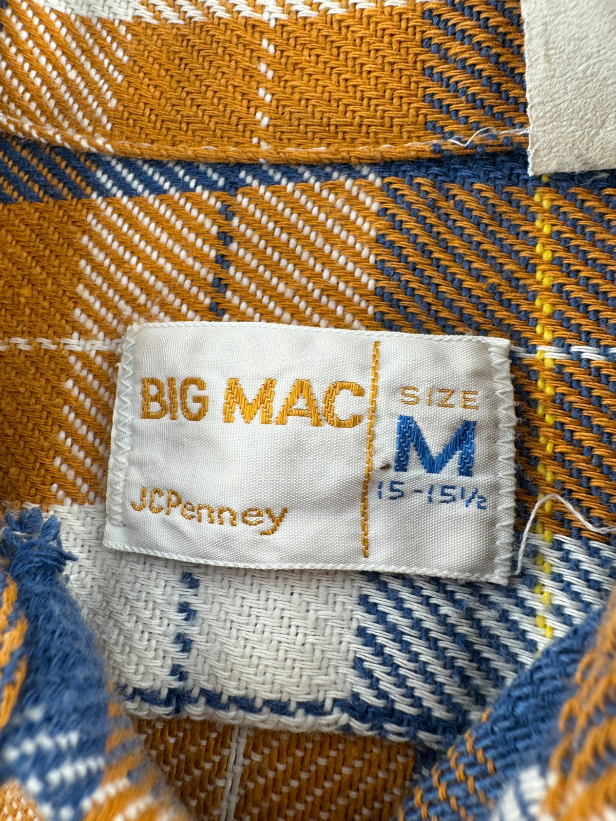 Label on Vintage Big Mac Cotton Flannel SZ M