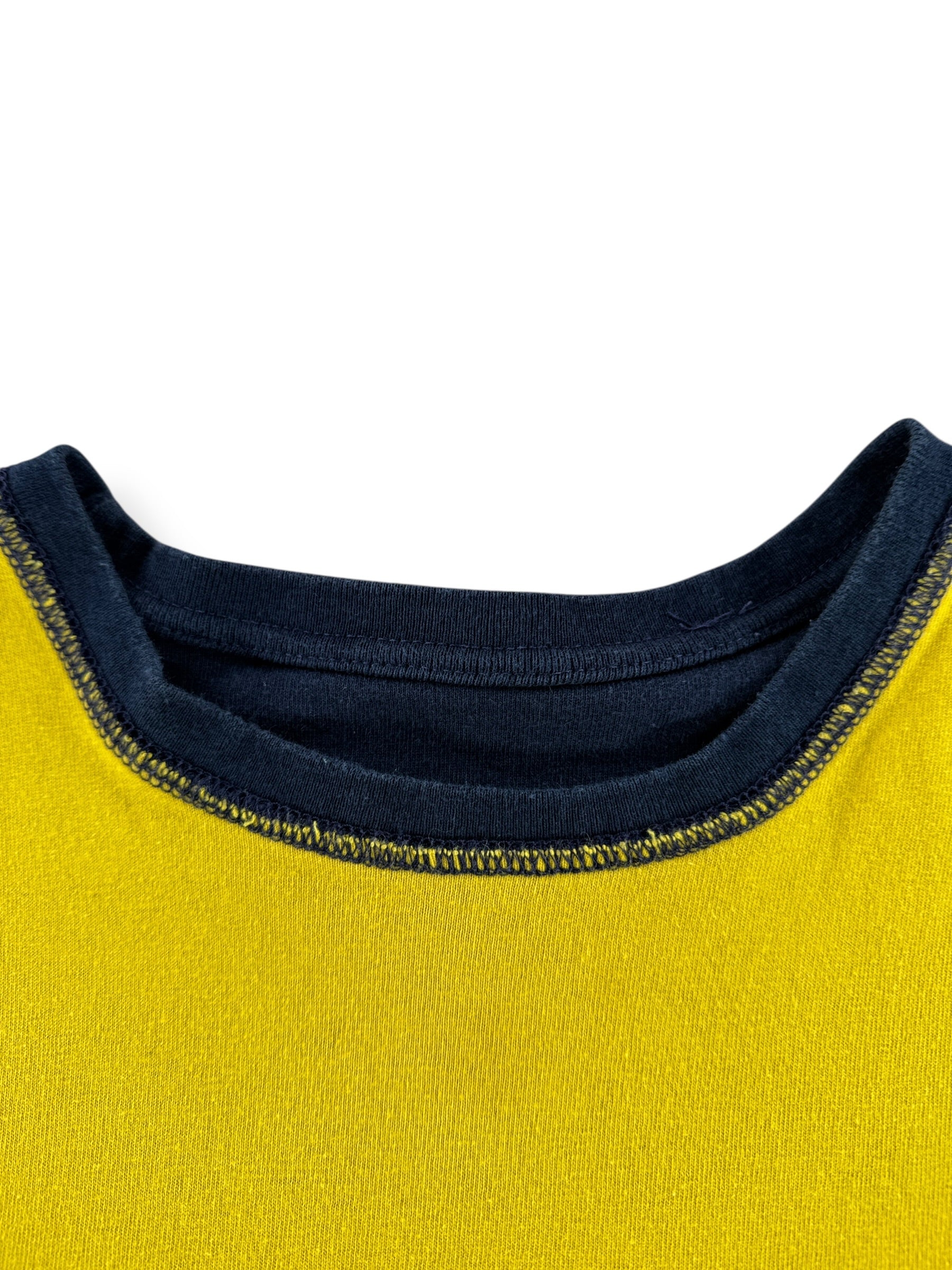 Collar on Vintage Reversible Blue and Yellow Tee SZ XL