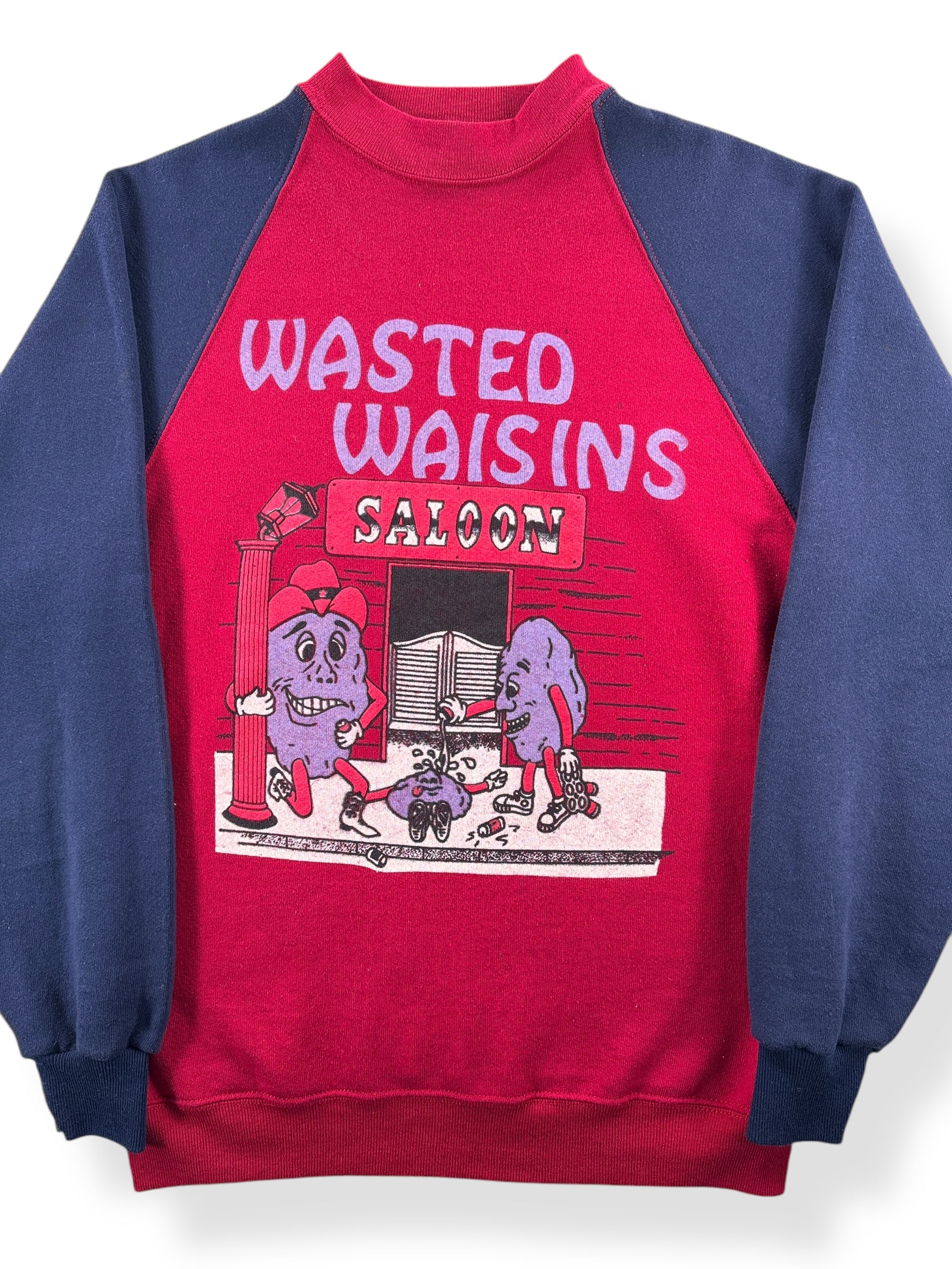 Front Close Up of Vintage Wasted Waisins Crewneck SZ M