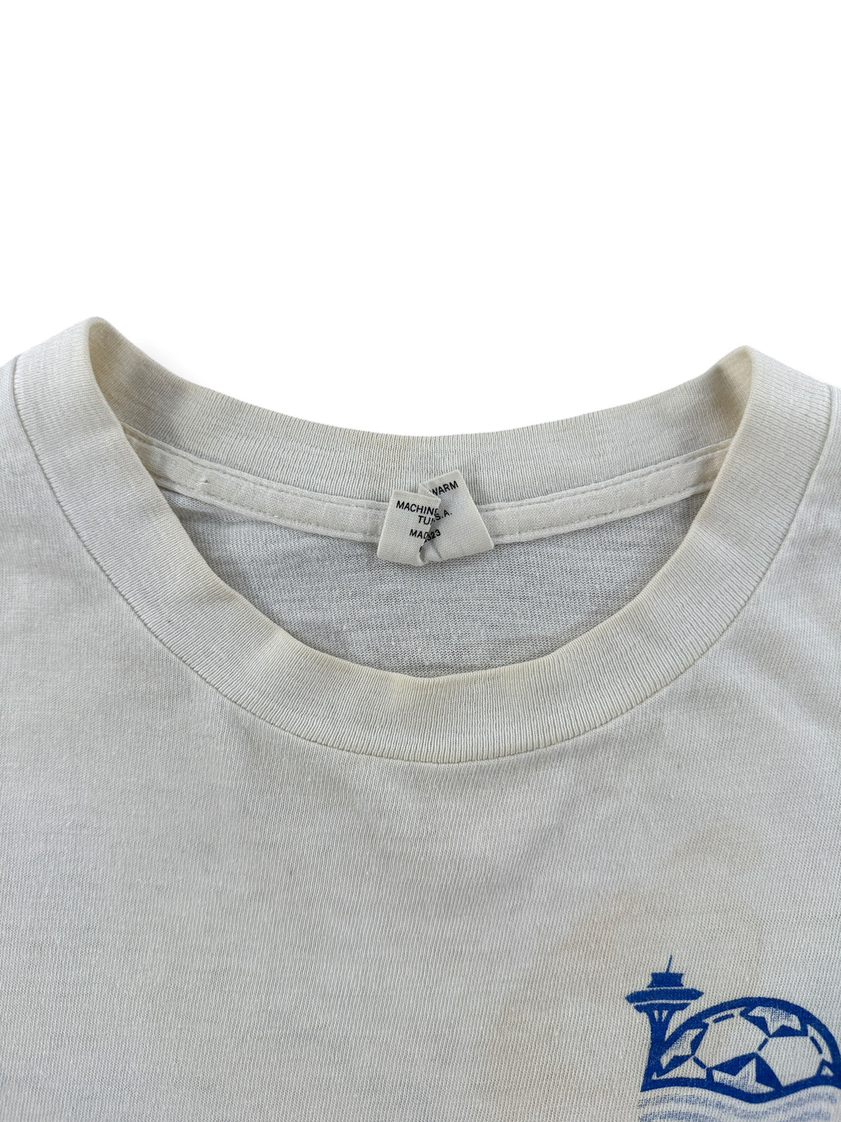Collar on Vintage 80s Sounders Signed LS Tee SZ L