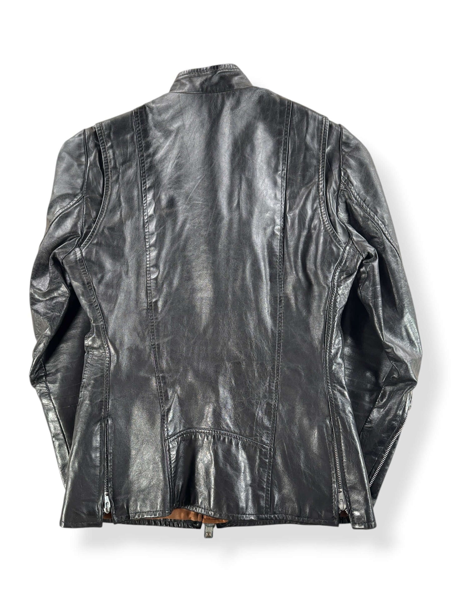Back of Vintage Brimaco Leather Cafe Racer Jacket SZ 10