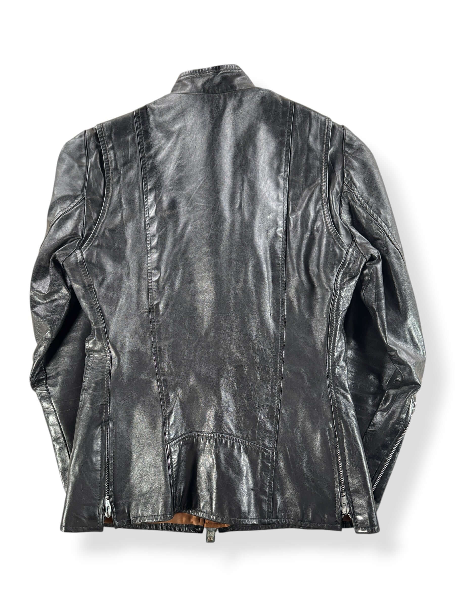 Back of Vintage Brimaco Leather Cafe Racer Jacket SZ 10
