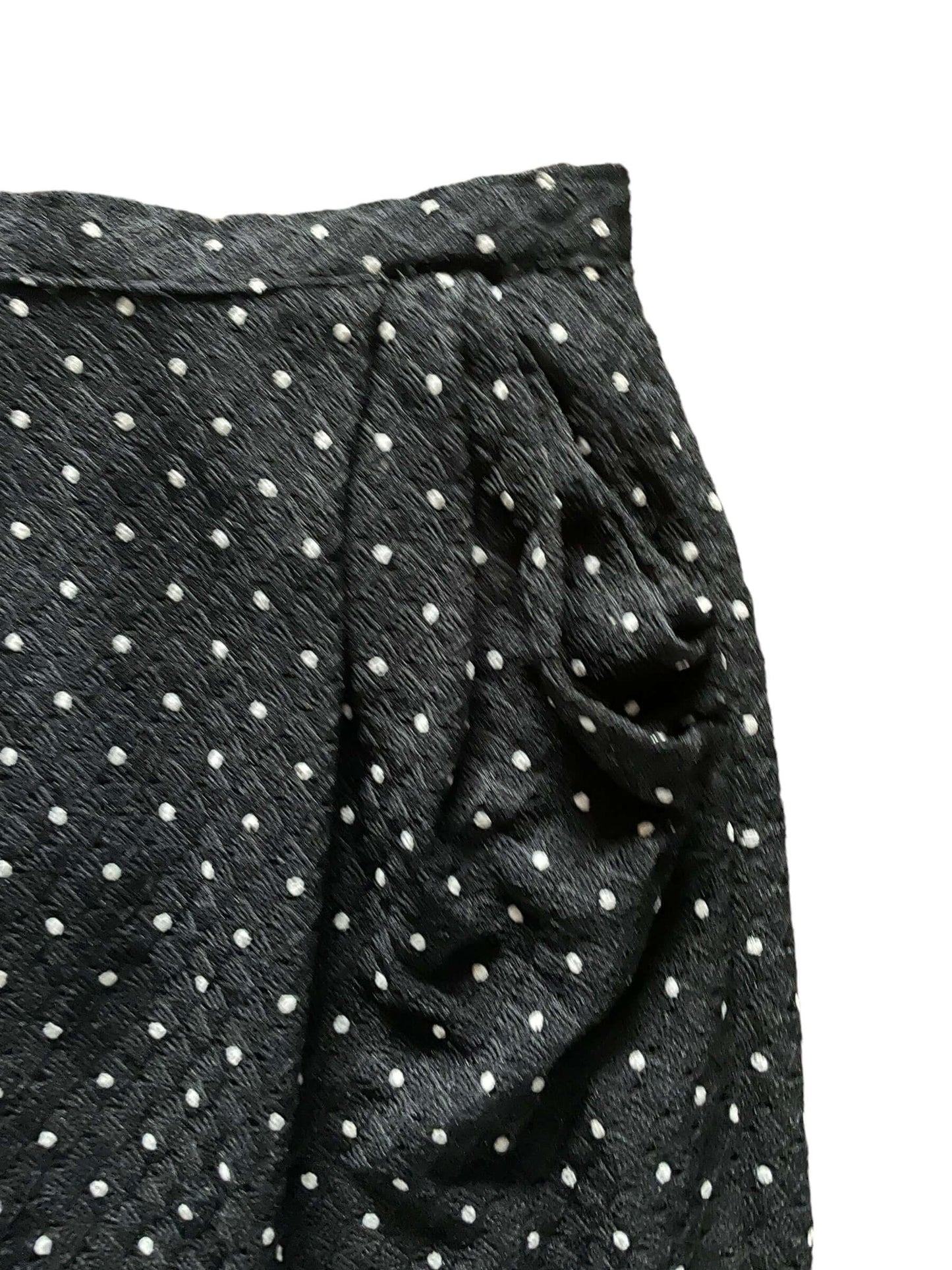 Front left pocket view of Vintage 1940-50s Polka Dot Skirt Set |  Barn Owl Vintage Dresses | Seattle Vintage Ladies Clothing