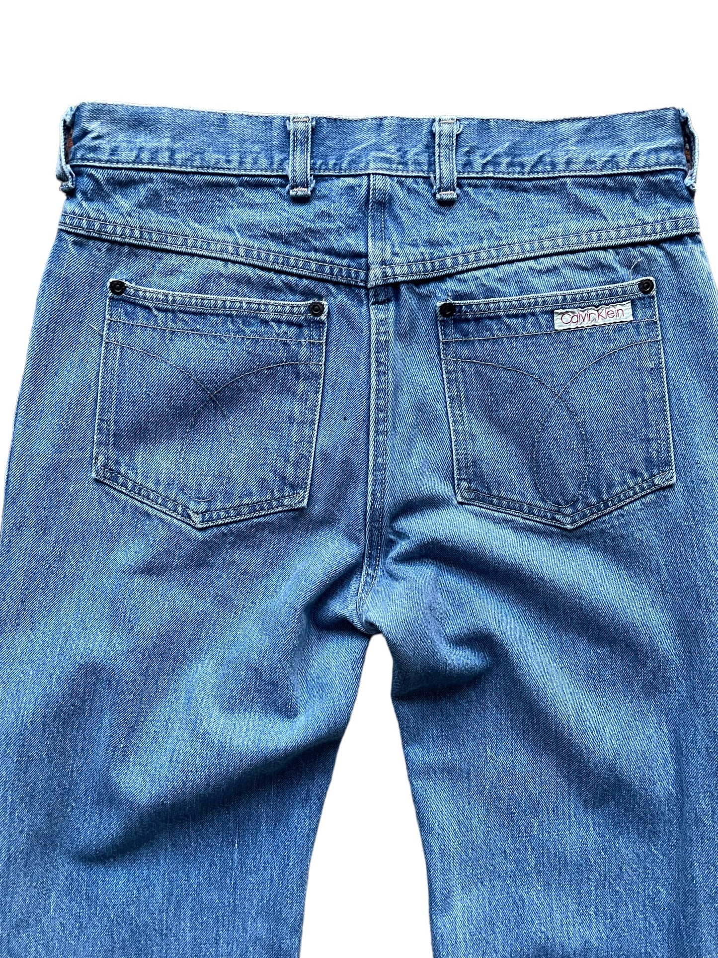Back pockets view of Vintage 1980s USA Calvin Klein Jeans W 32 | Barn Owl Vintage Seattle | Vintage Womens Denim