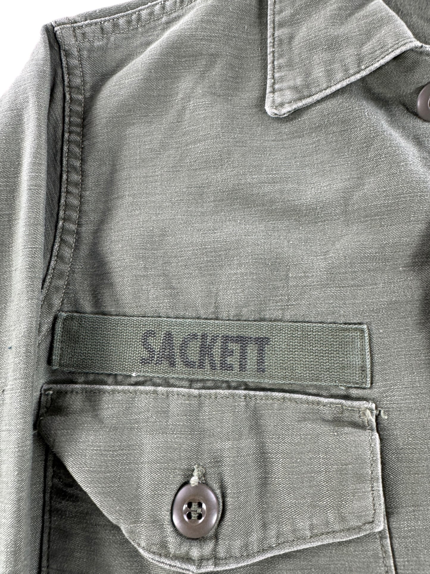 Patch on Vintage Vietnam Era OG-107 Shirt SZ S