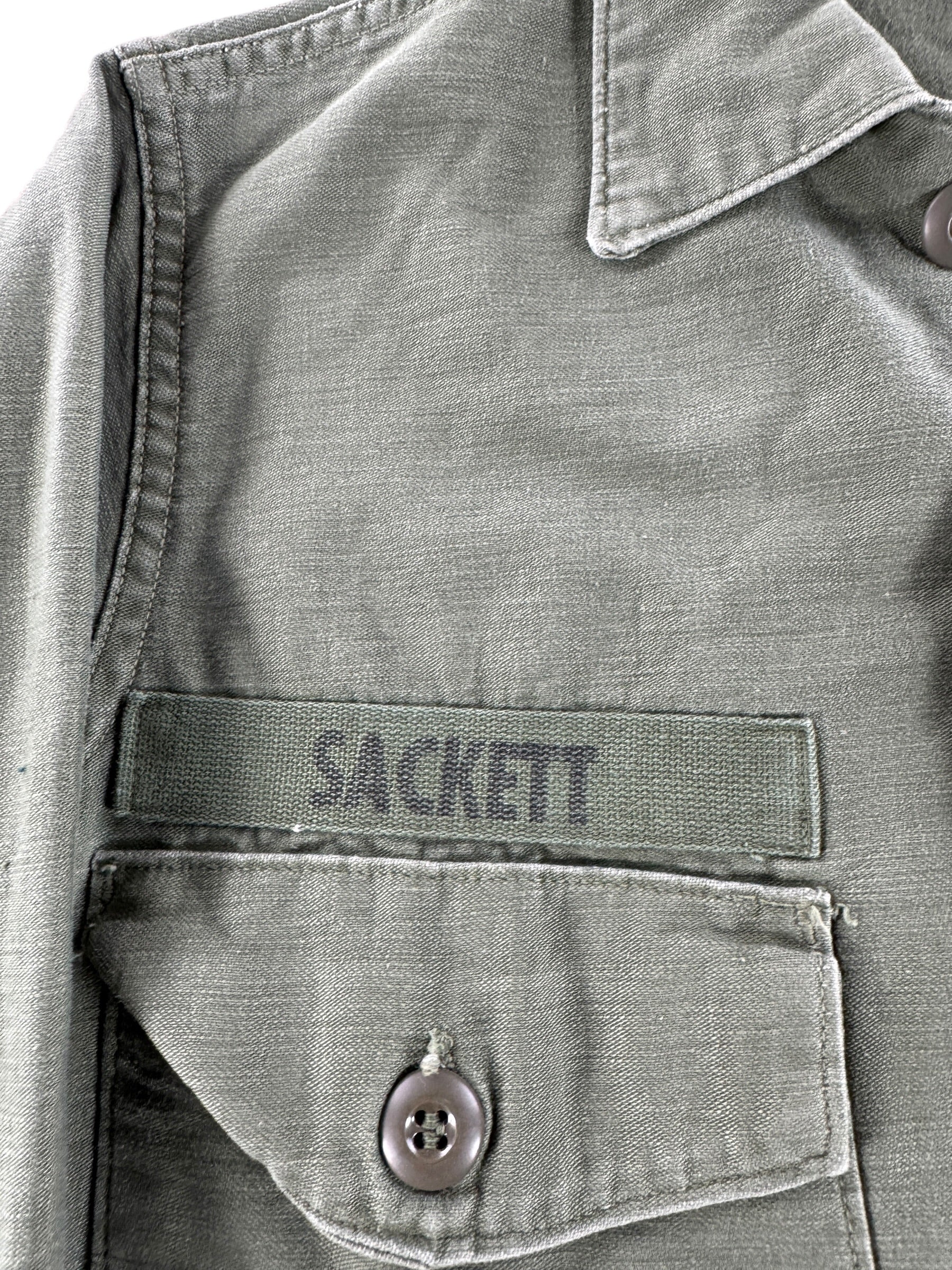 Patch on Vintage Vietnam Era OG-107 Shirt SZ S